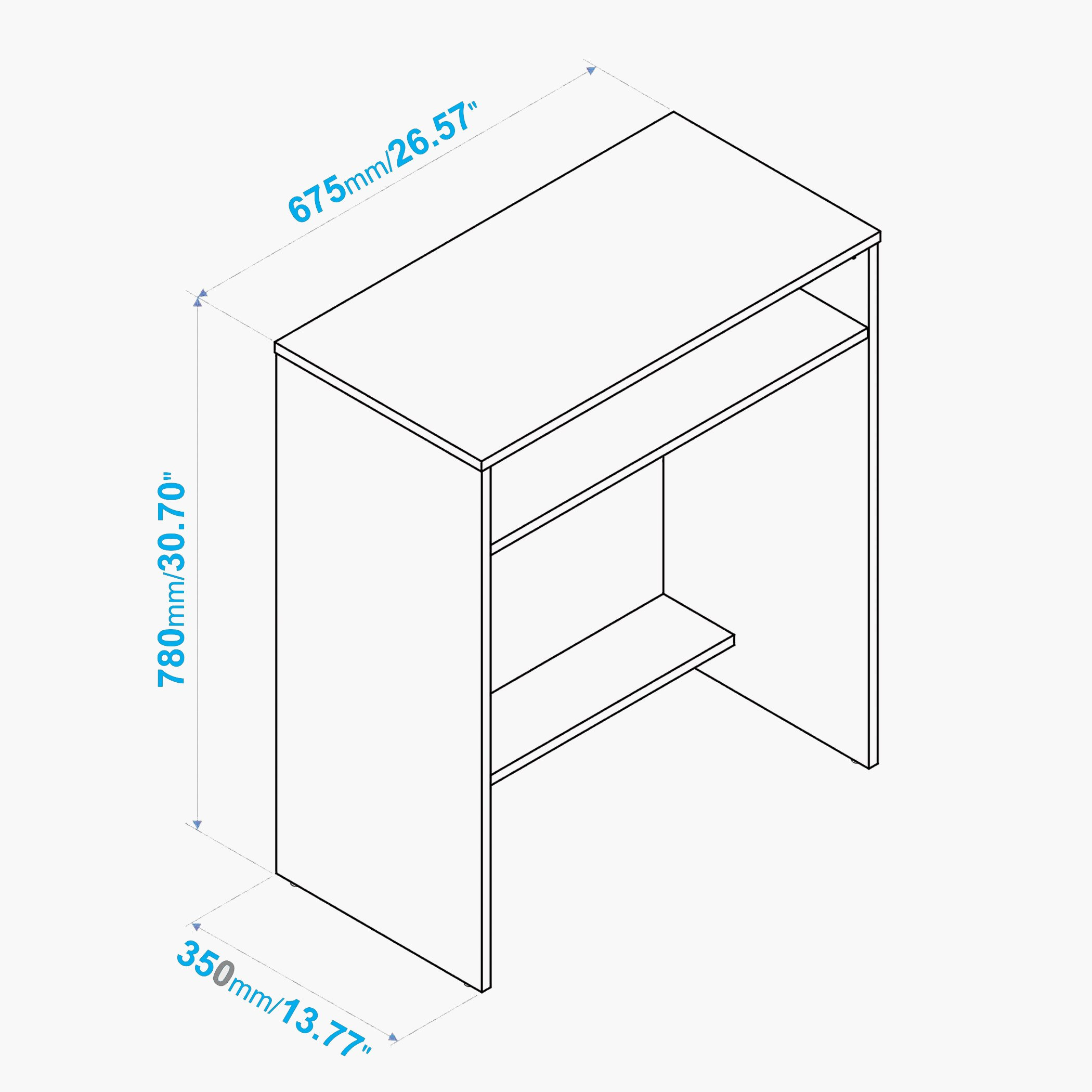 Bianca Woody Basic Study Desk with Shelf-hbxfurniture-office-desks-image-6