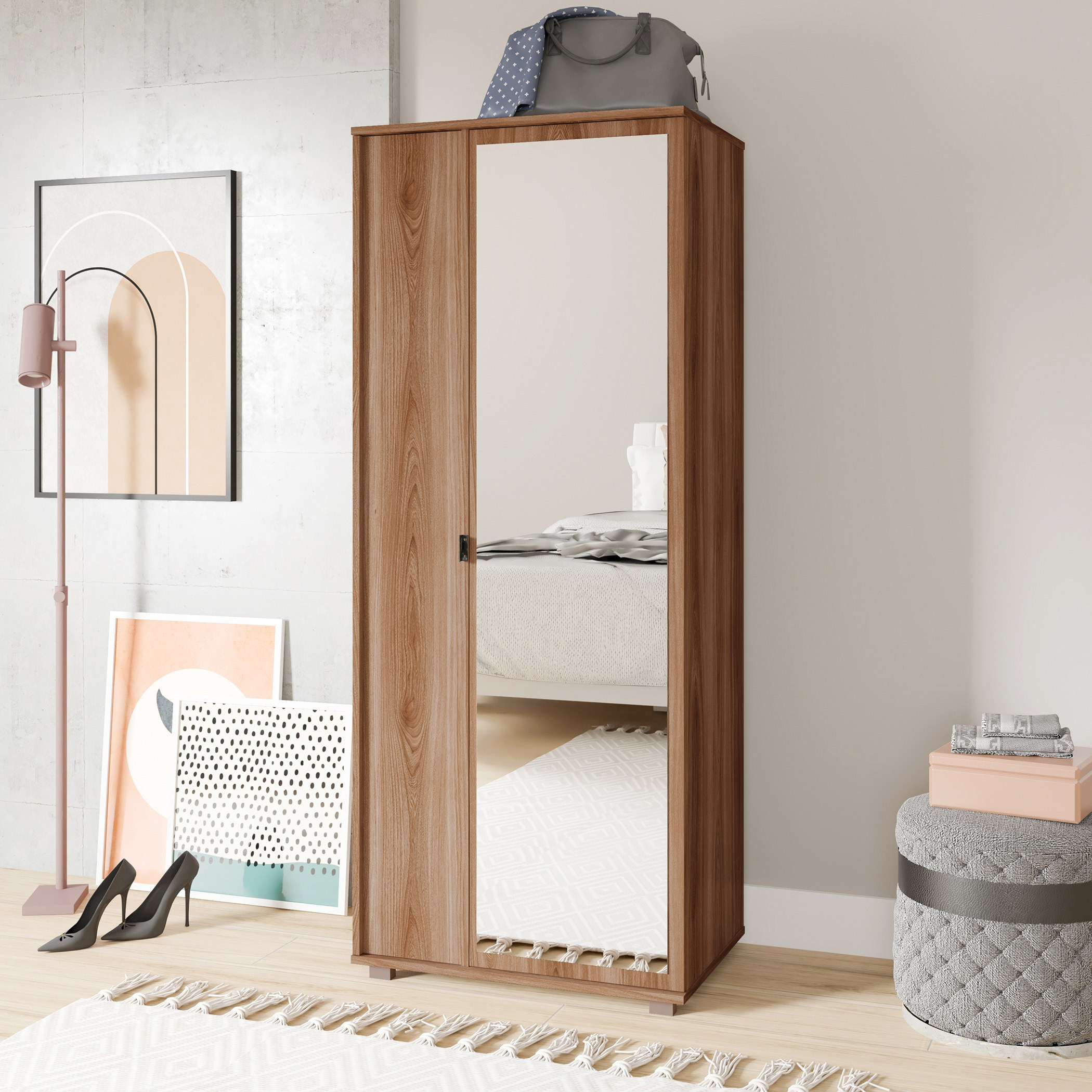 خزانة متعددة الاستخدام 2 باب مع مرآة من بيانكا وودي-hbxbedroom-shoecabinetsandracks-image-1