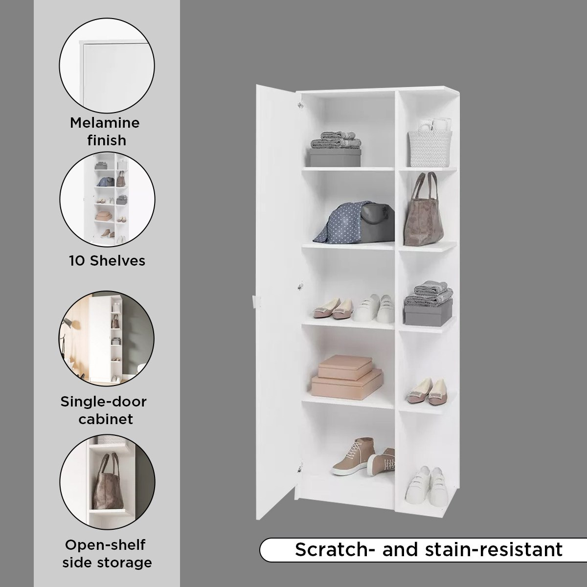 Bianca Theo 1-Door Multipurpose Cabinet with Side Rack and 5 Shelves-hbxbedroom-shoecabinetsandracks-image-5