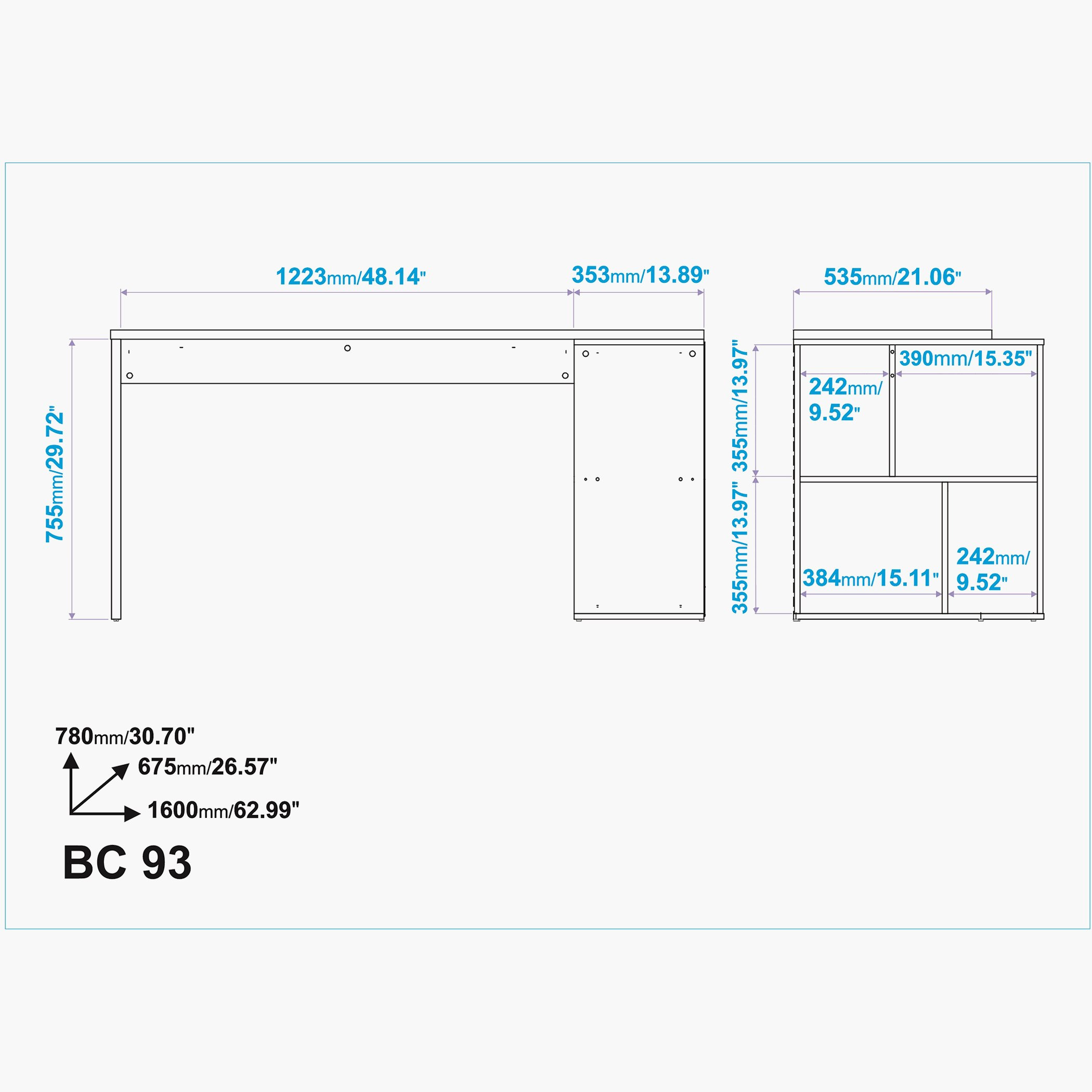 مكتب دراسة مع وحدة تخزين داخلية وودي من بيانكا-hbxfurniture-office-desks-image-7