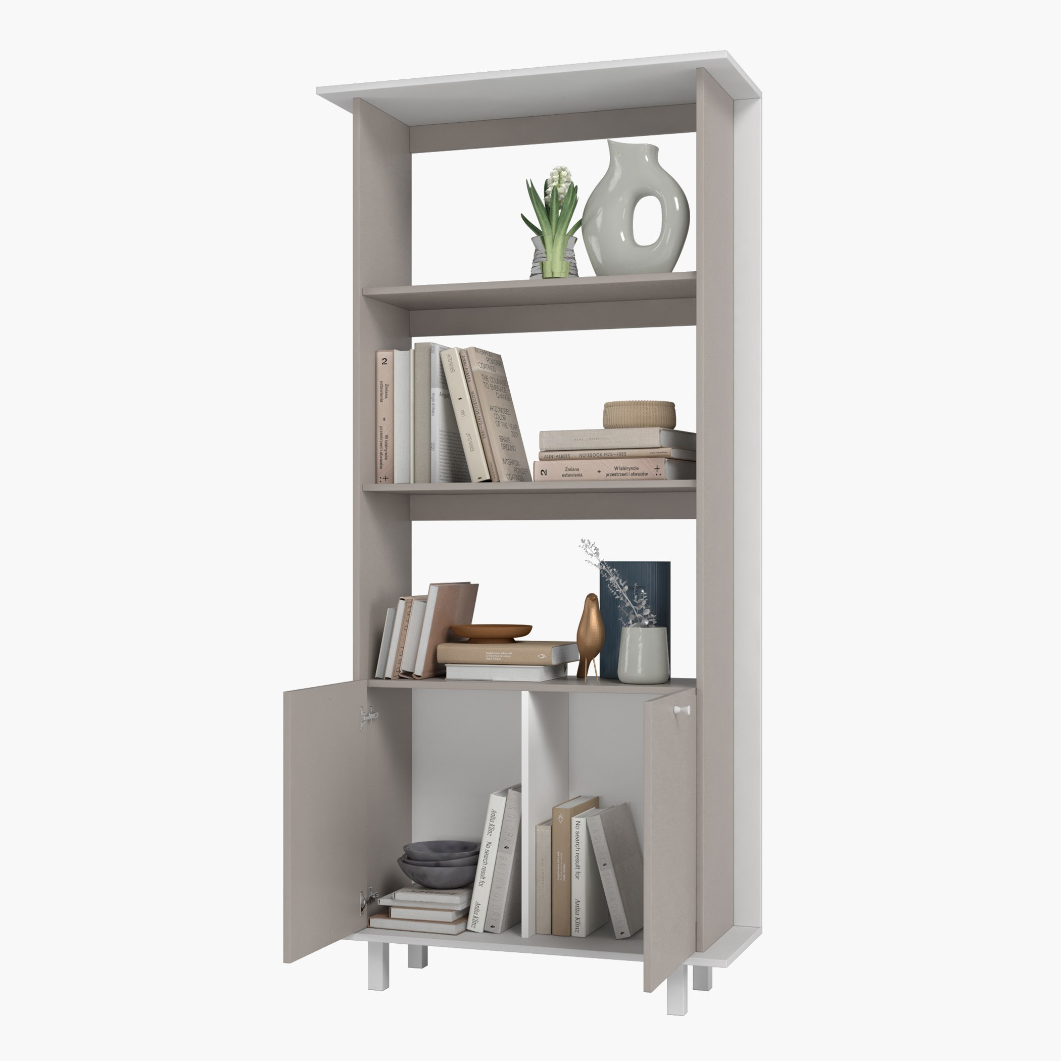 خزانة مفتوحة متعددة الأغراض ببابين و3 أرفف من بيانكا ثيو-hbxfurniture-office-bookcases-image-2