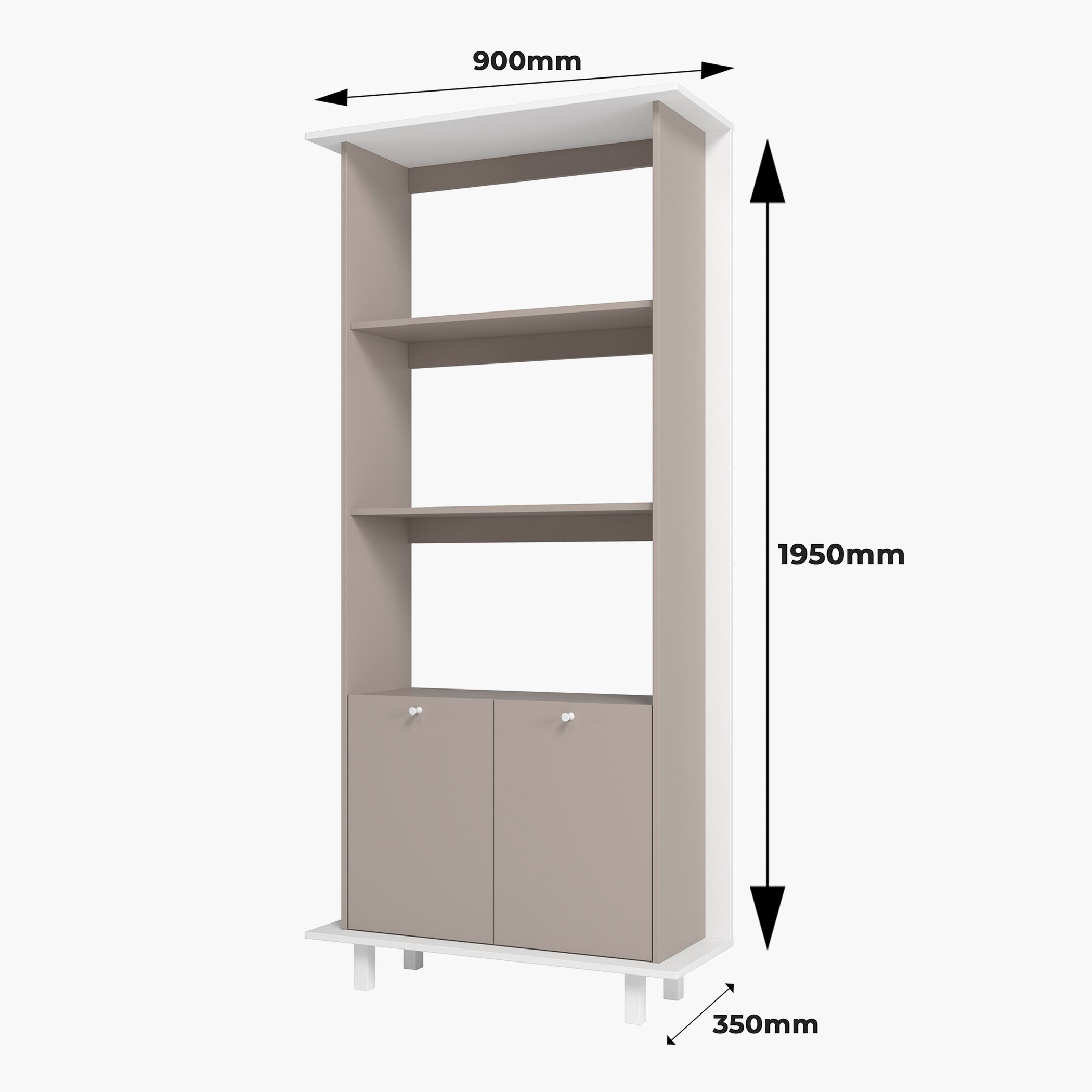 خزانة مفتوحة متعددة الأغراض ببابين و3 أرفف من بيانكا ثيو-hbxfurniture-office-bookcases-image-9