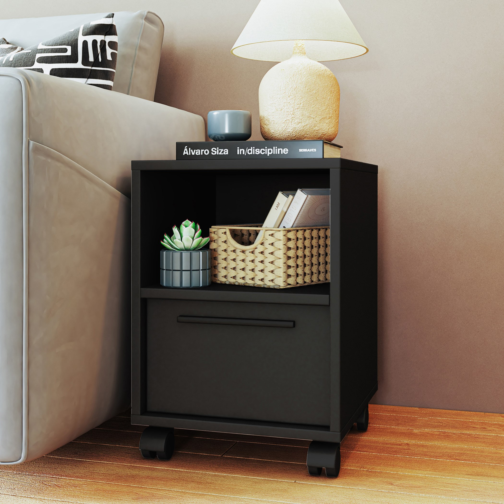 طاولة سرير جانبية درج واحد - بيانكا إيبوني من موڤو -hbxkidsandyouth-nightstands-image-1