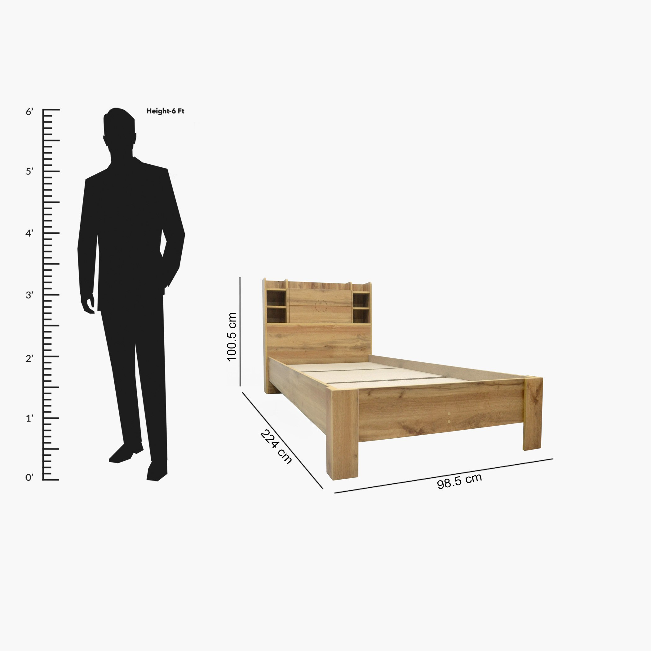 Movo Carnation Smart Single Bed with Storage Headboard - 90x200 cm-hbxfurniture-bedsandbedsets-beds-single-image-9