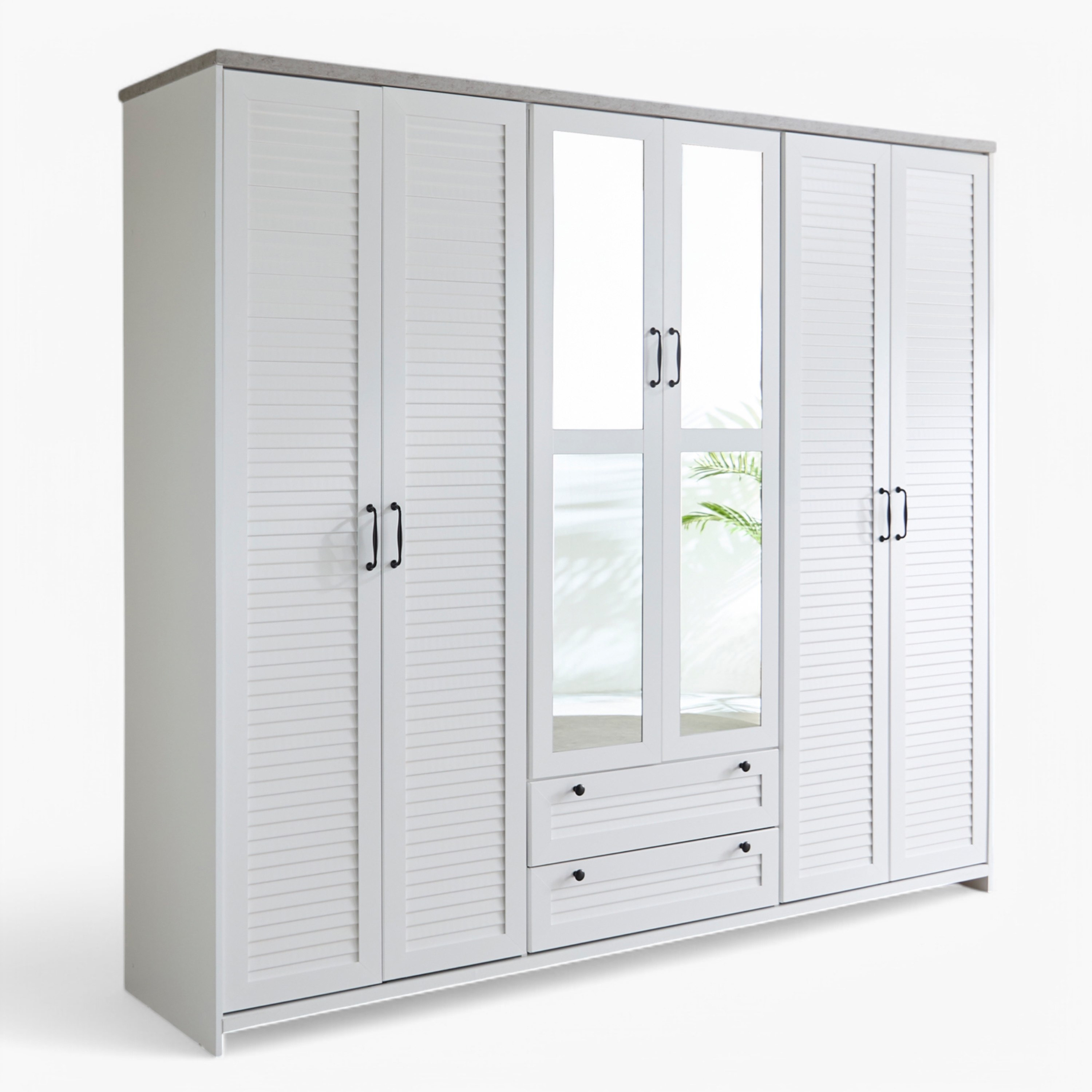 خزانة ملابس 6 أبواب مع درجين ومرايا - لوفيا من موڤو-hbxfurniture-wardrobes-image-11