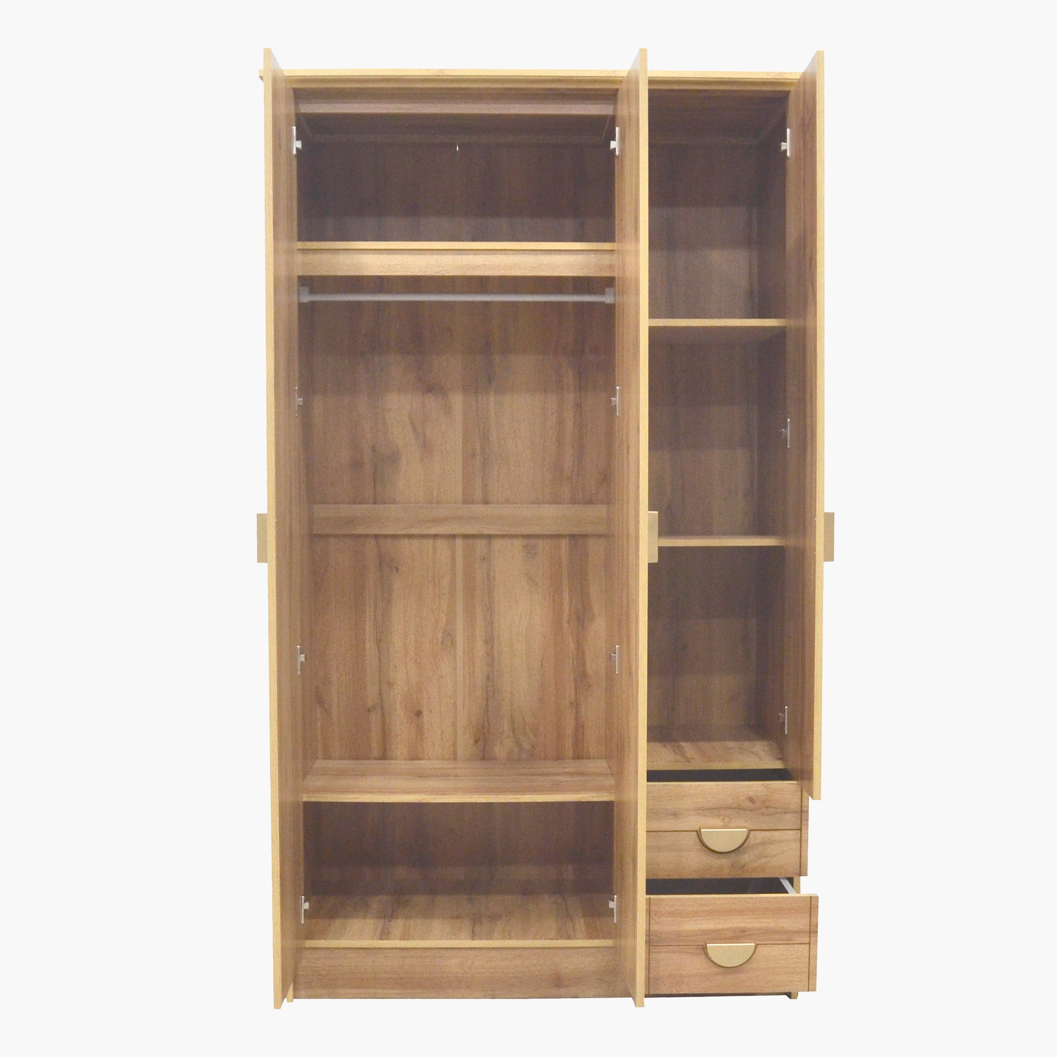Movo Carnation 3-Door Wardrobe with 2 Drawers and Mirror-hbxfurniture-wardrobes-image-4