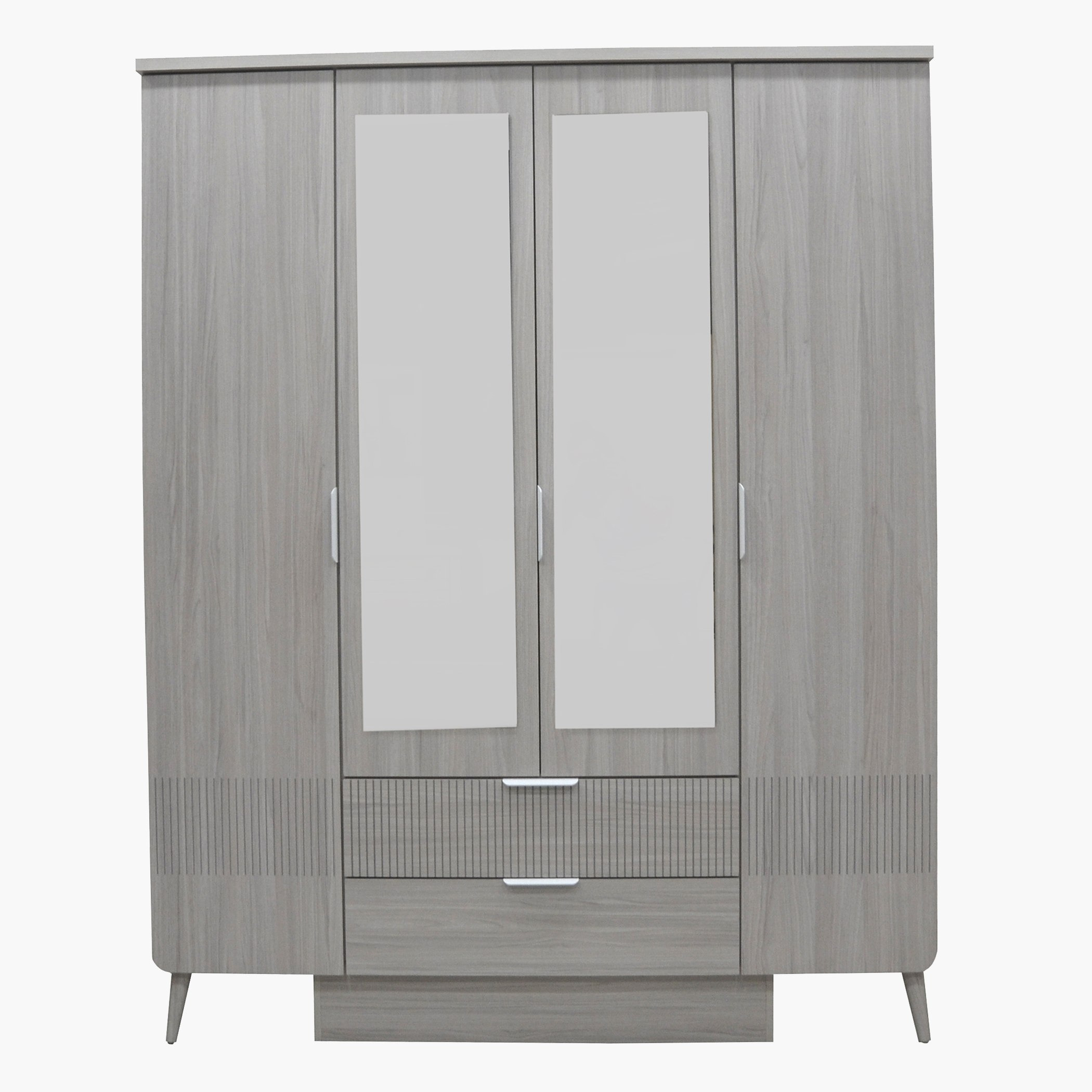 Movo Elmwood 4-Door Wardrobe with 2 Drawers and Mirror-hbxfurniture-wardrobes-image-2