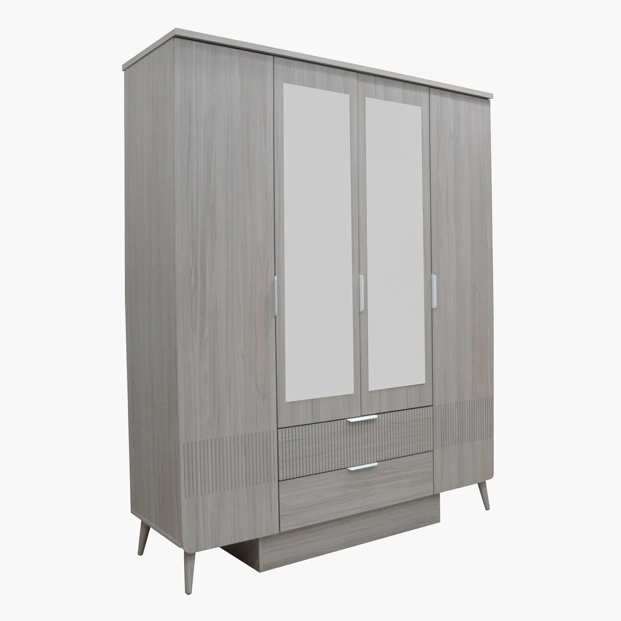 Movo Elmwood 4-Door Wardrobe with 2 Drawers and Mirror-hbxfurniture-wardrobes-image-3