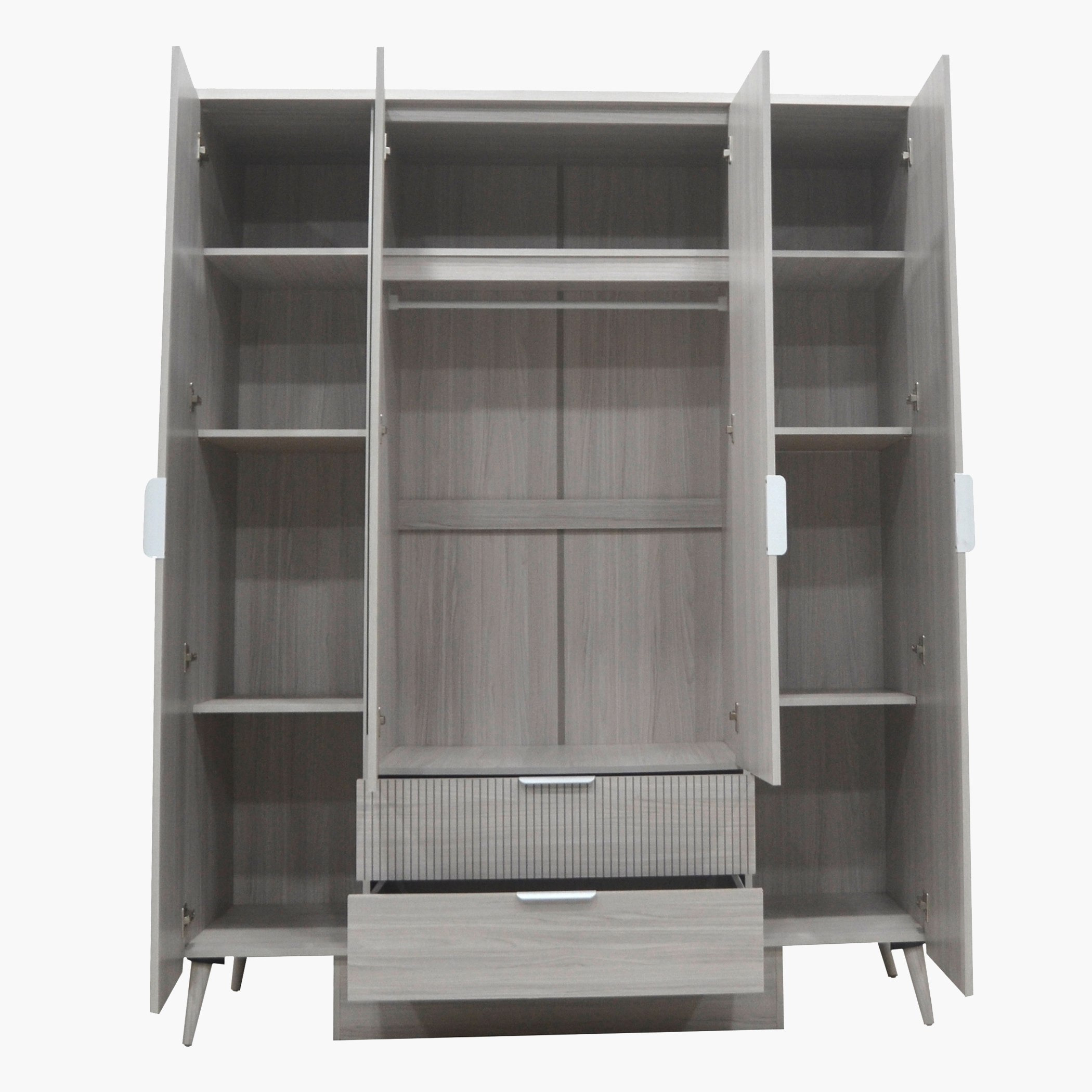 Movo Elmwood 4-Door Wardrobe with 2 Drawers and Mirror-hbxfurniture-wardrobes-image-4