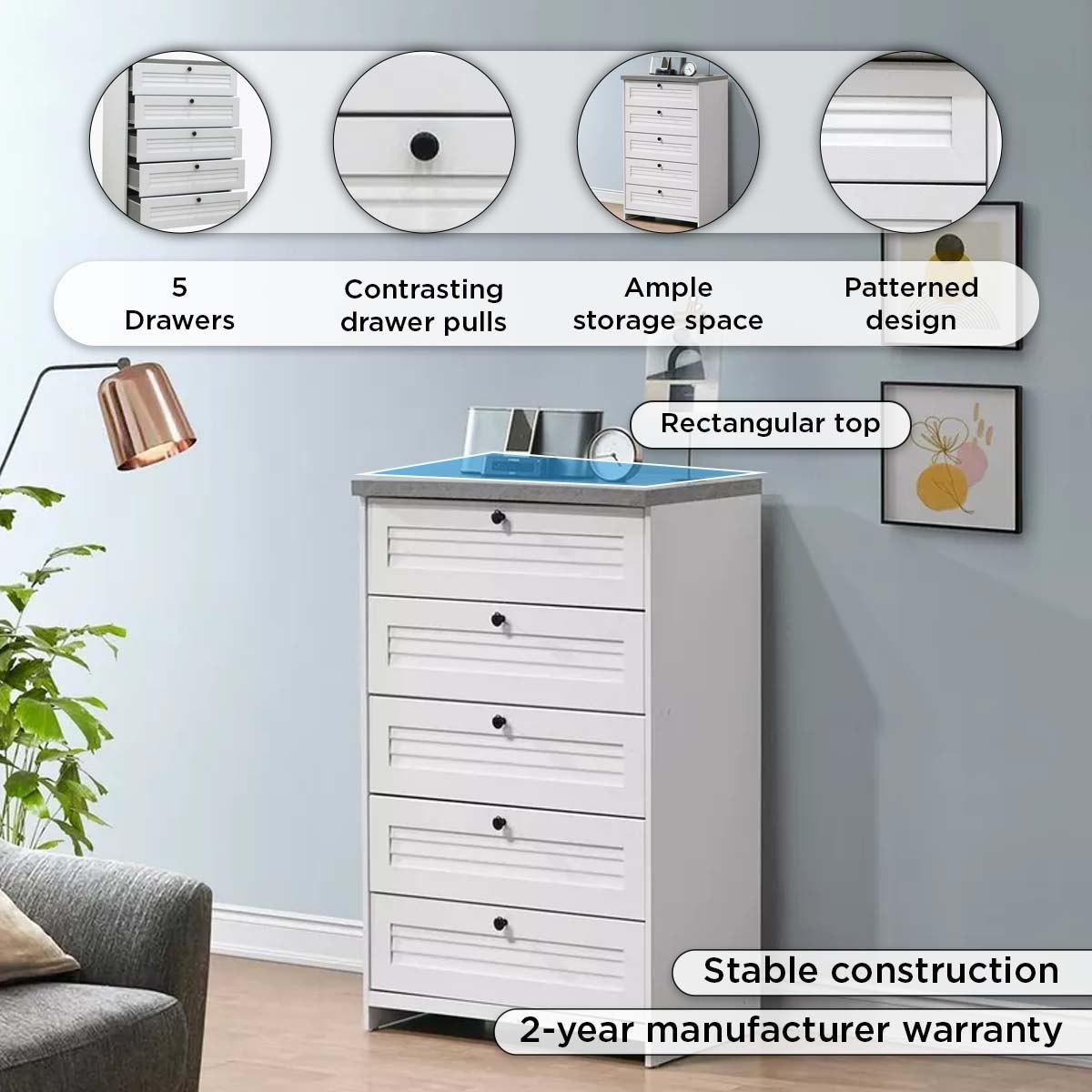 وحدة تخزين 5 أدراج - لوفيا من موڤو-hbxfurniture-dressersandchests-chestofdrawers-image-7