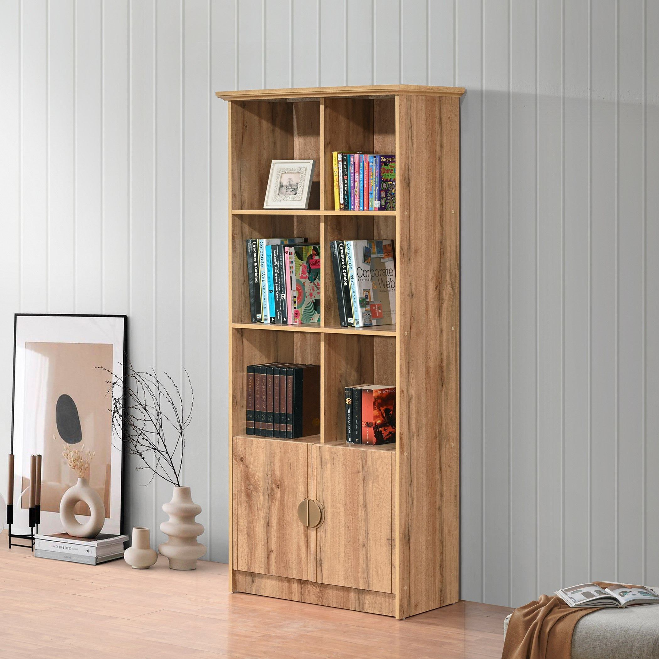 خزانة كتب ببابين من كارنيشن-hbxfurniture-office-bookcases-image-1