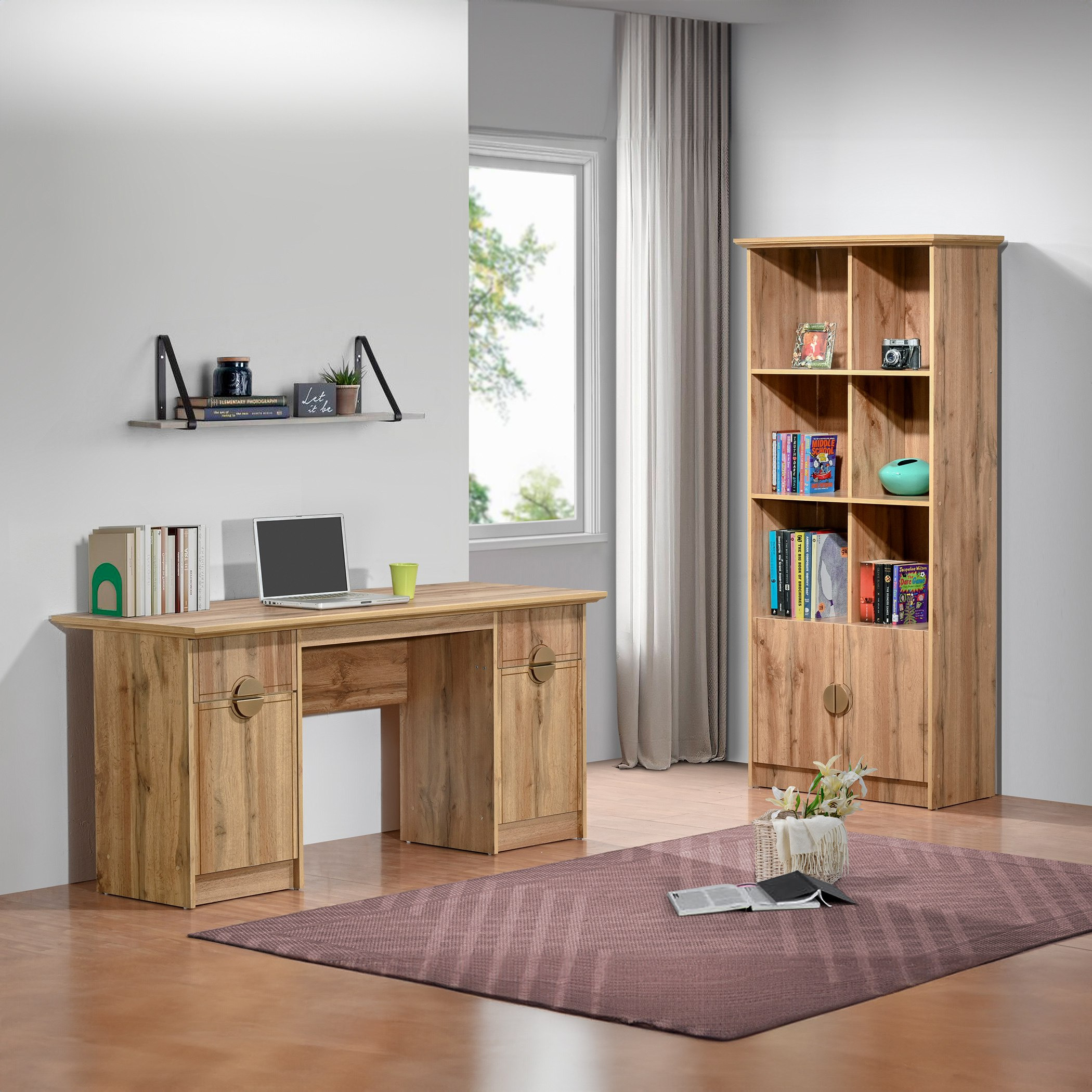 خزانة كتب ببابين من كارنيشن-hbxfurniture-office-bookcases-image-9