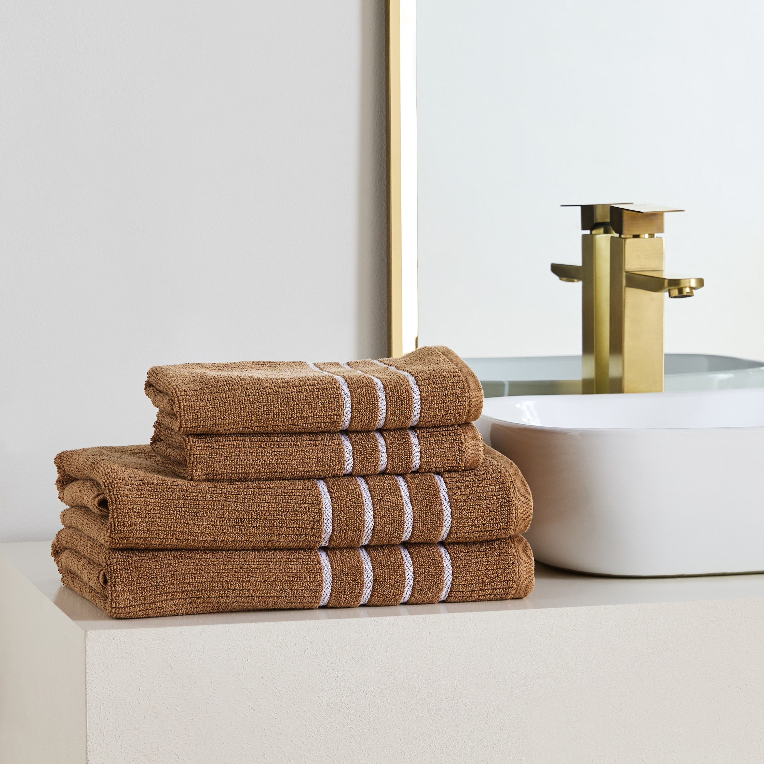 منشفة يد قطن مضلّعة من ماتيو - 70x40 سم-hbxbathroom-bathroomtextiles-image-4