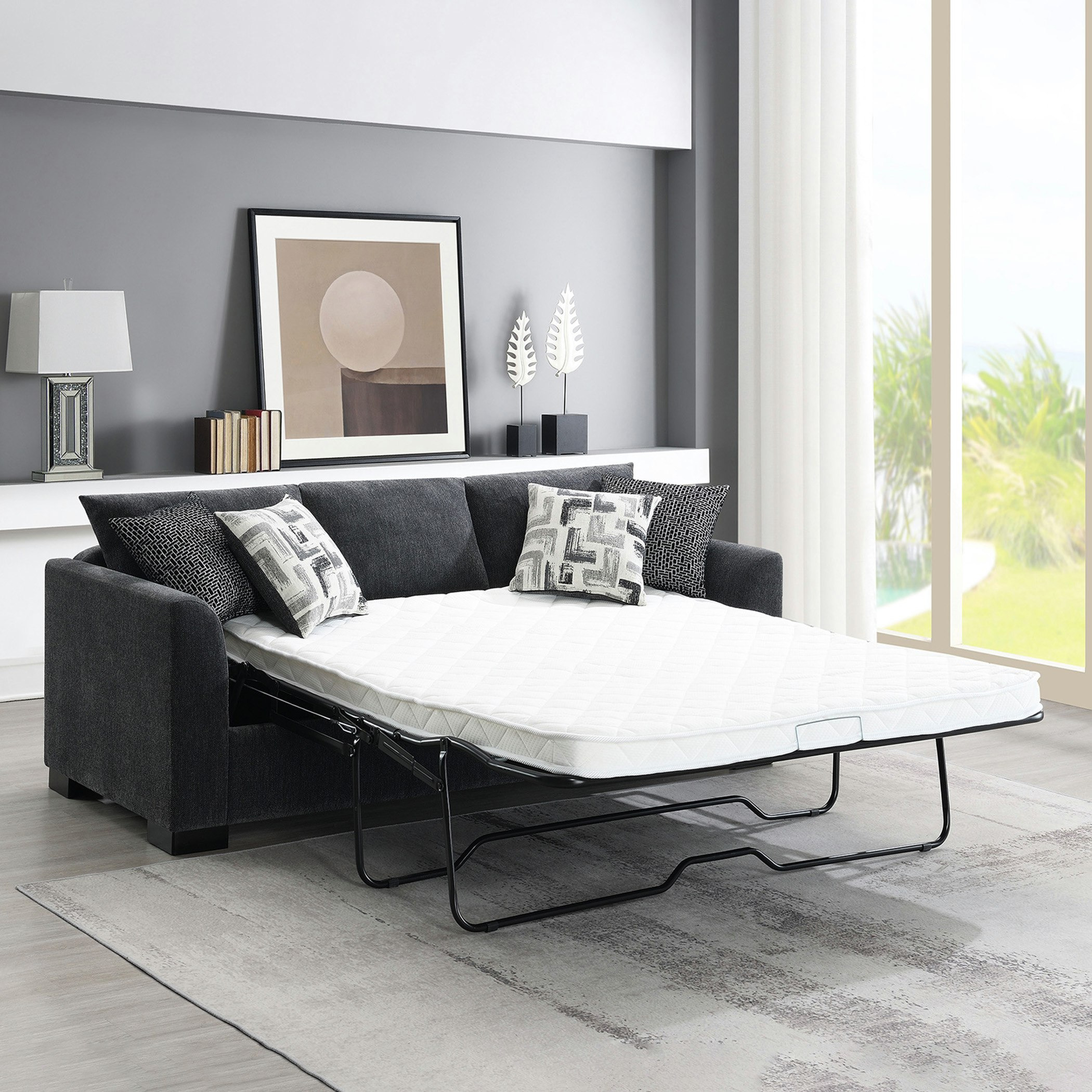 Bellmont 3-Seater Reversible Sleeper Corner Sofa Bed with Memory Foam Mattress and 4 Cushions-hbxfurniture-sofasandarmchairs-sofabeds-image-1