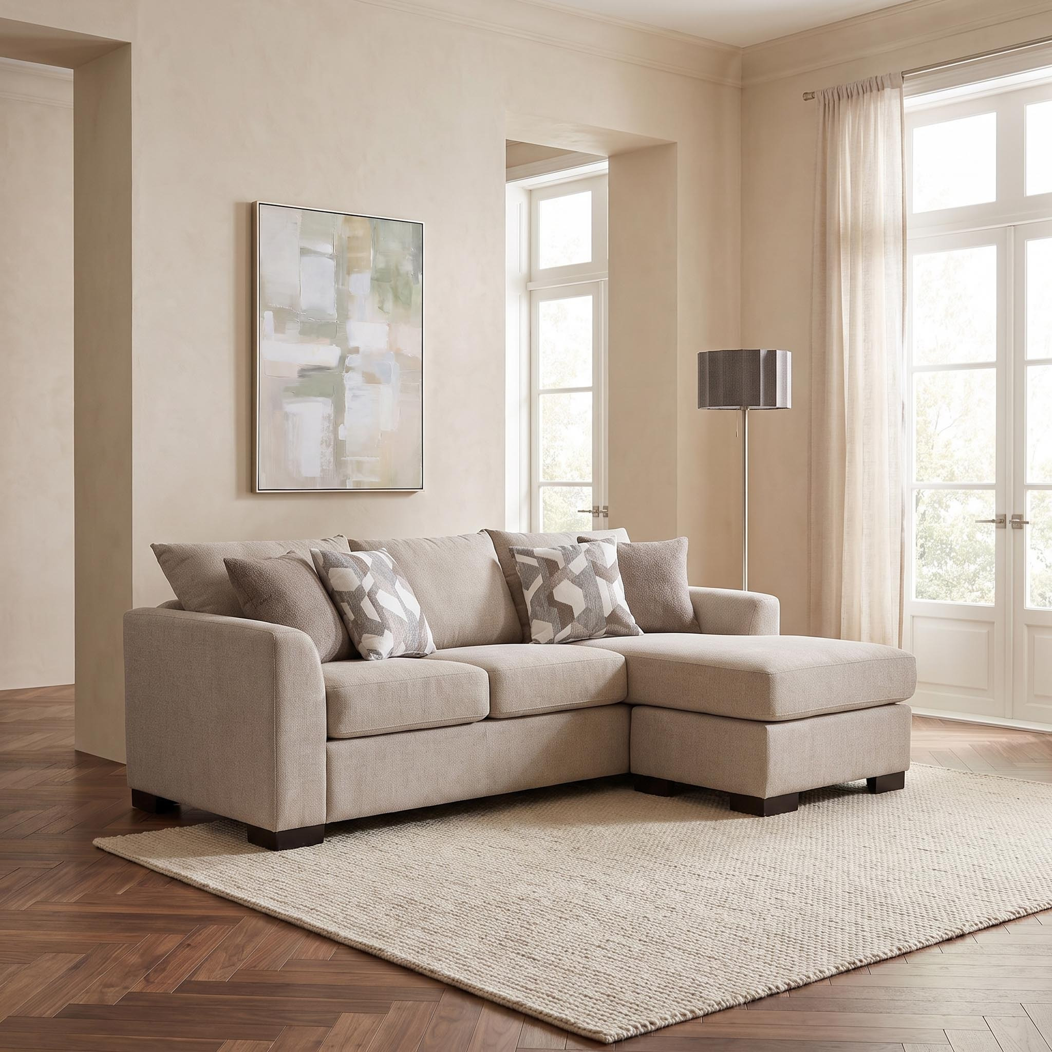 Bellmont 3-Seater Reversible Sleeper Corner Sofa Bed with Memory Foam Mattress and 4 Cushions-hbxfurniture-sofasandarmchairs-sofabeds-image-1