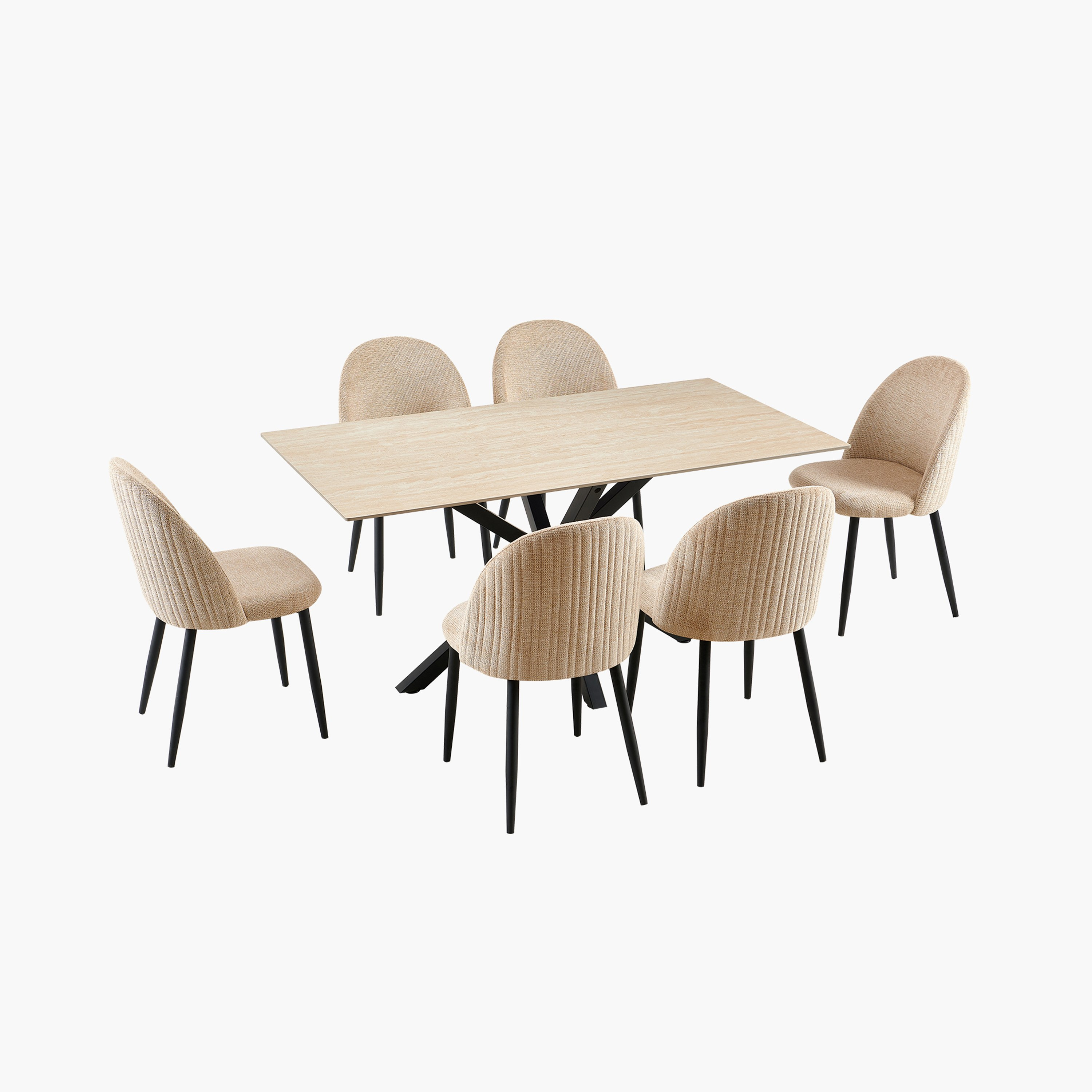 طقم سفرة 6 مقاعد من الحجر الملبد من بيليسيا-hbxfurniture-diningtablesandsets-diningsets-sixseater-image-21