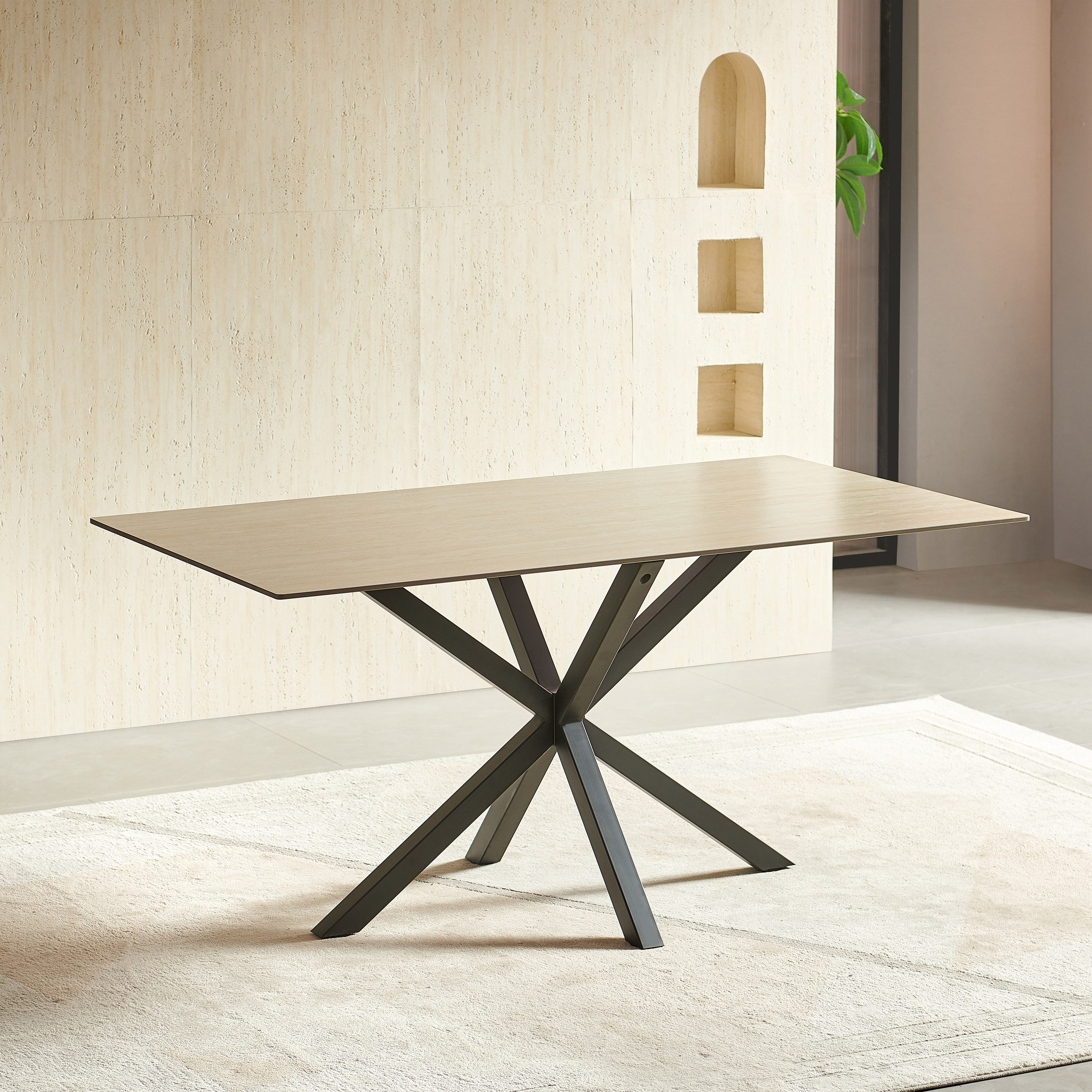 طقم سفرة 6 مقاعد من الحجر الملبد من بيليسيا-hbxfurniture-diningtablesandsets-diningsets-sixseater-image-2