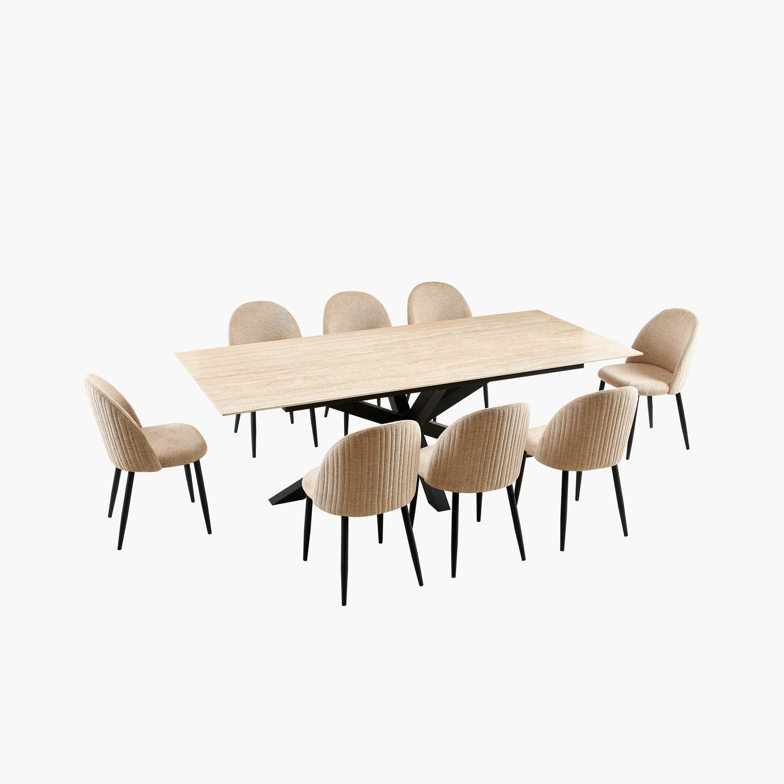 طقم سفرة 8 مقاعد من الحجر الملبد من بيليسيا-hbxfurniture-diningtablesandsets-diningsets-eightseater-image-20
