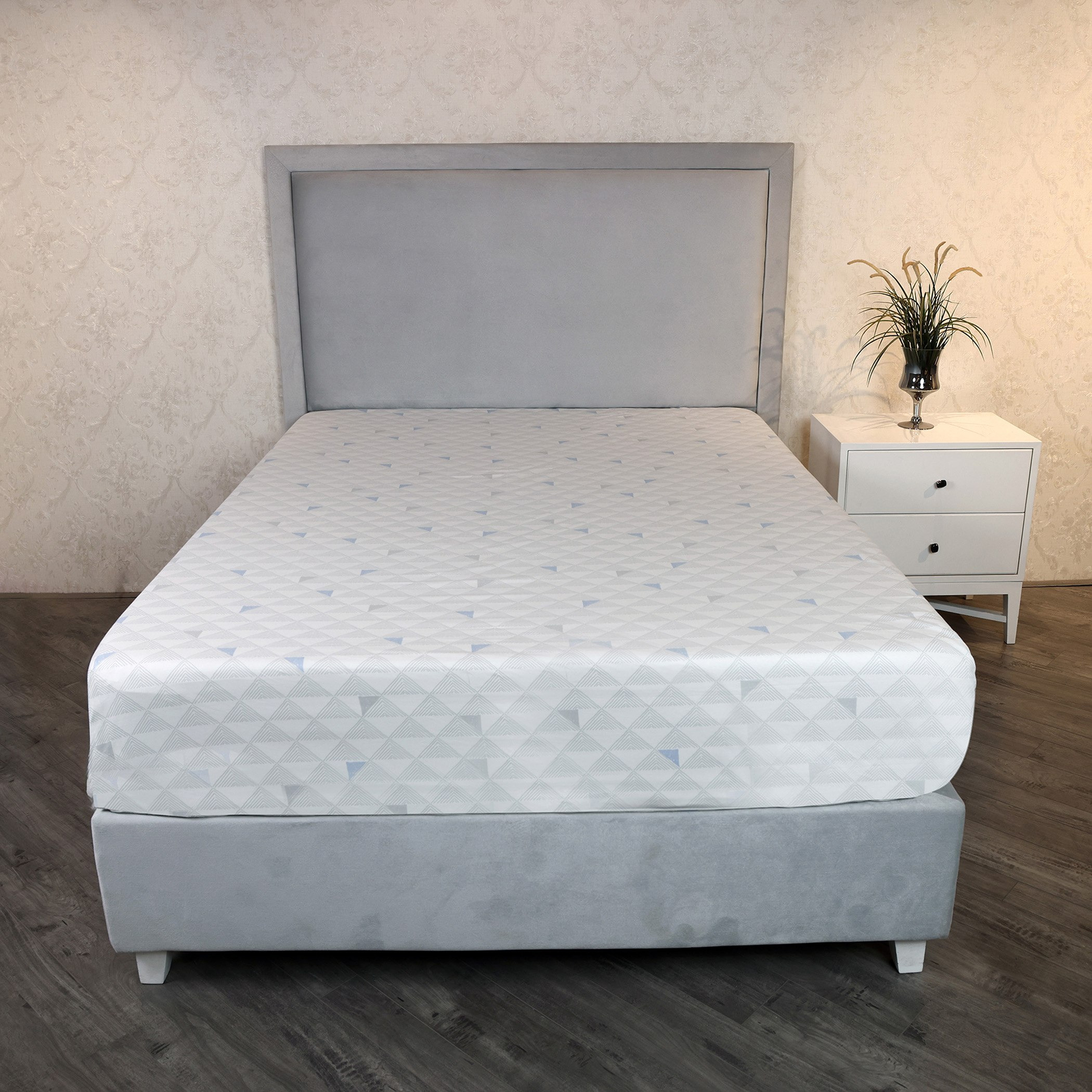 Malta Pixel Printed Cotton King Flat Sheet - 240x260 cm-hbxhomeware-hbxbedroom-image-1