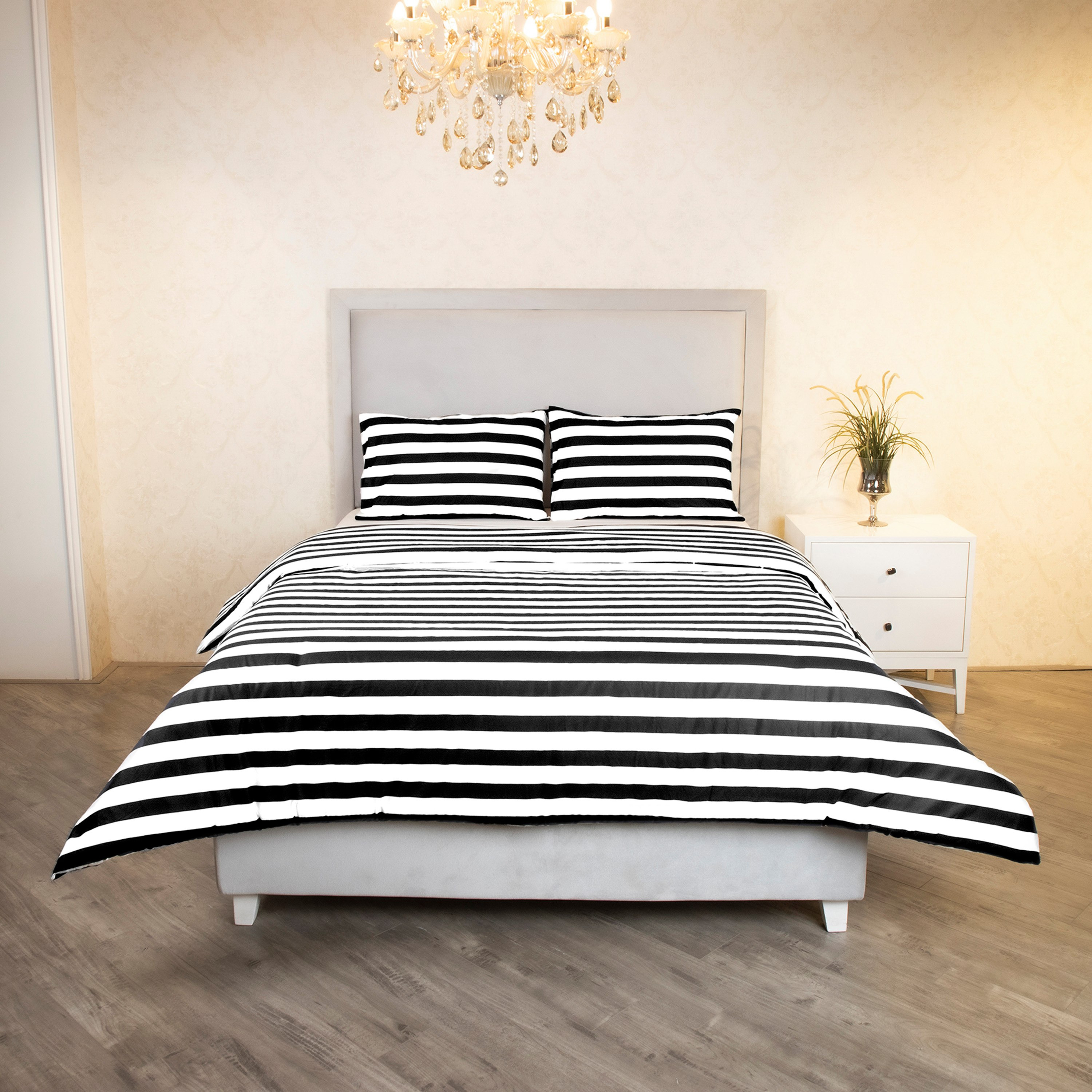 Malta 3-Piece Stripe Printed Cotton Twin Duvet Cover Set - 150x220 cm-hbxhomeware-hbxbedroom-image-2