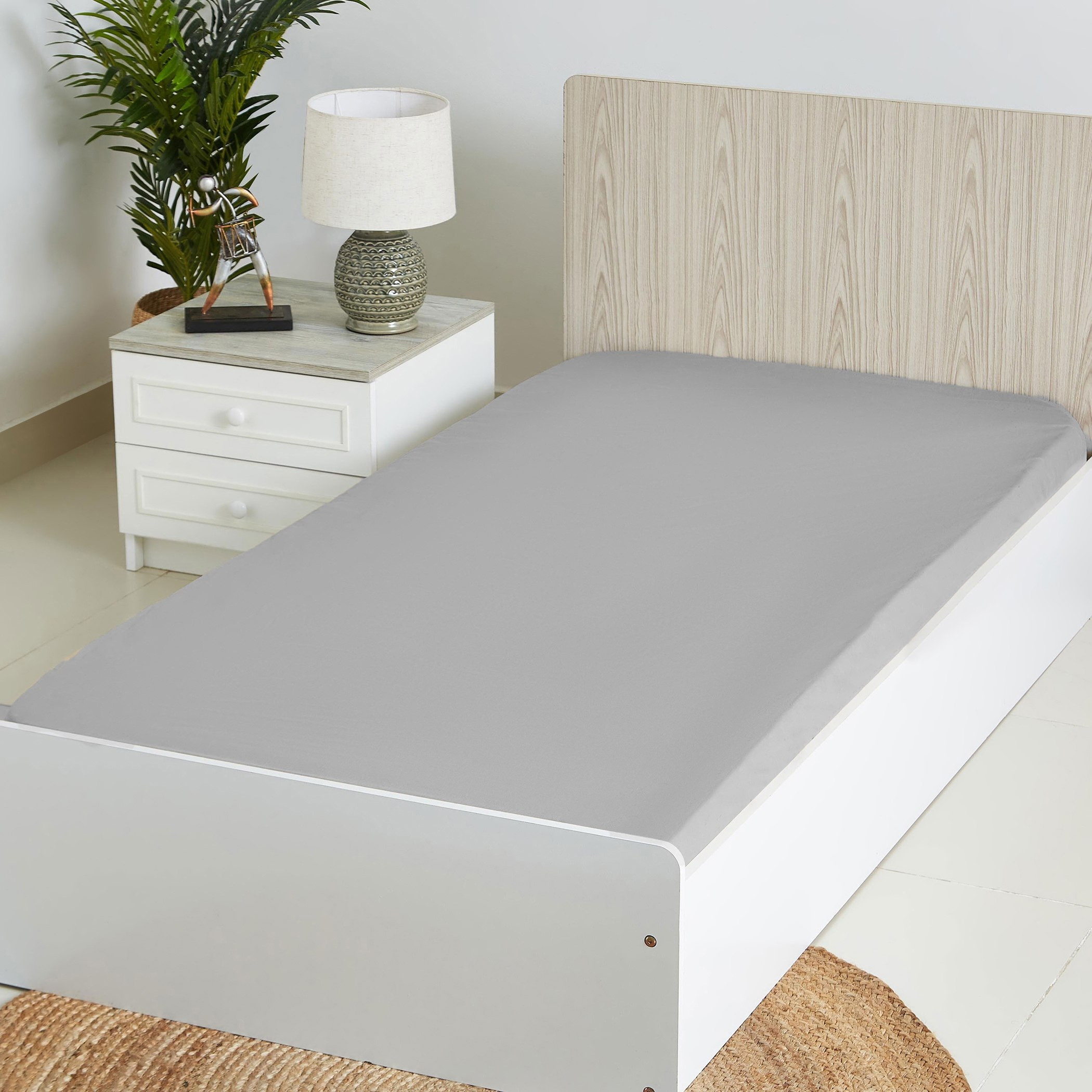 Ballina Solid Cotton Single Fitted Sheet - 90x200+33 cm-hbxhomeware-bedding-fittedsheets-image-3