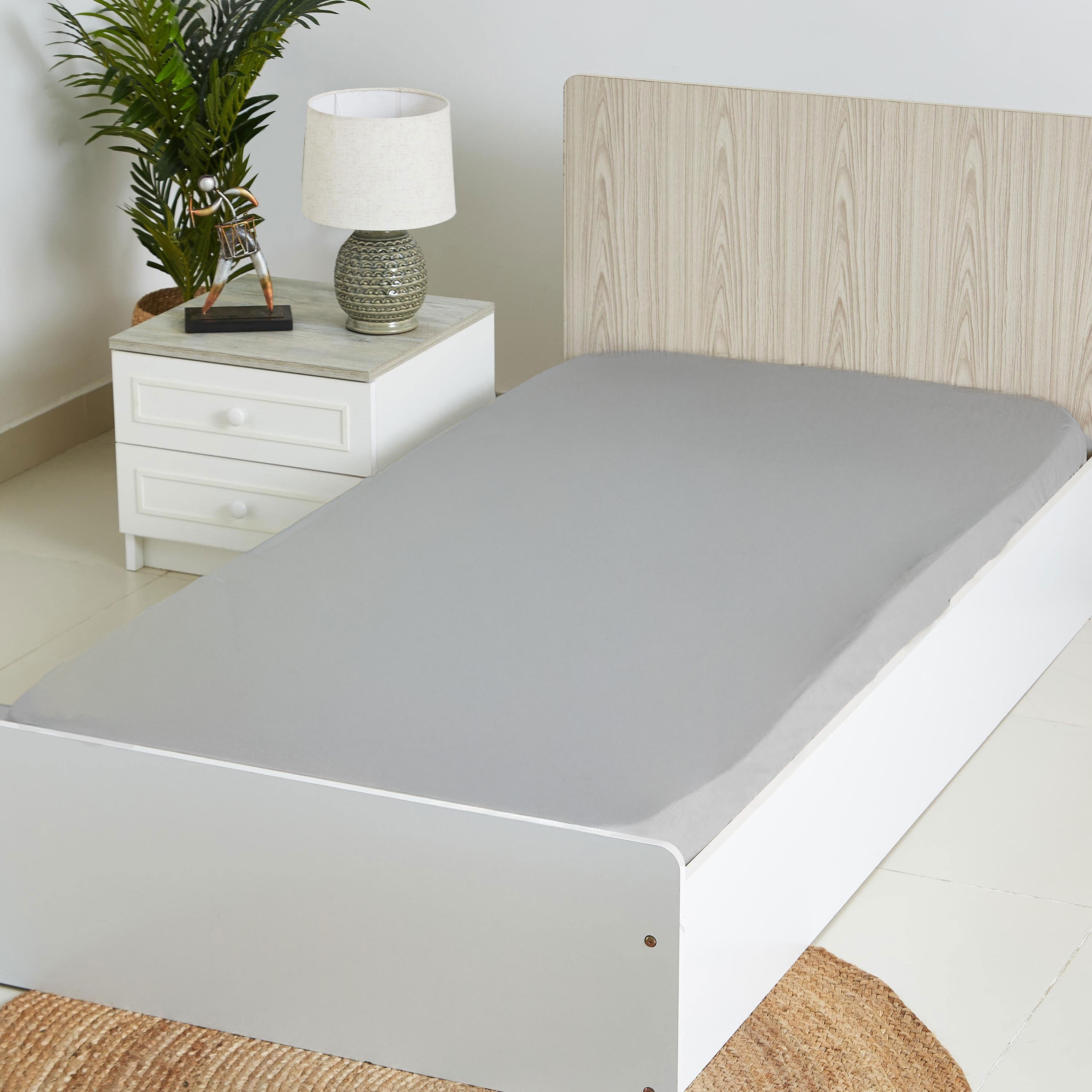 Ballina Solid Cotton Twin Fitted Sheet - 120x200+33 cm-hbxhomeware-hbxkidsandyouth-image-2