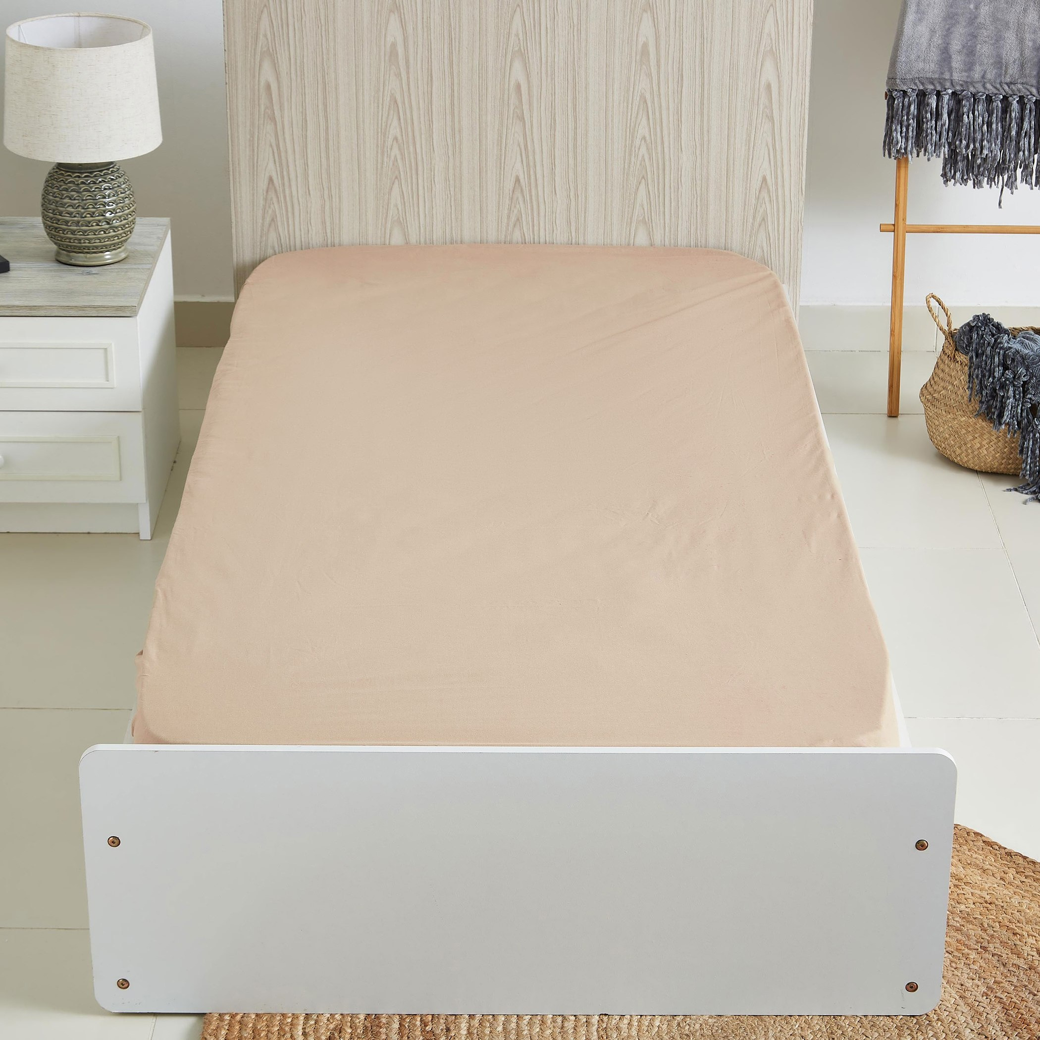 Ballina Solid Cotton Single Fitted Sheet - 90x200+33 cm-hbxhomeware-hbxkidsandyouth-image-3