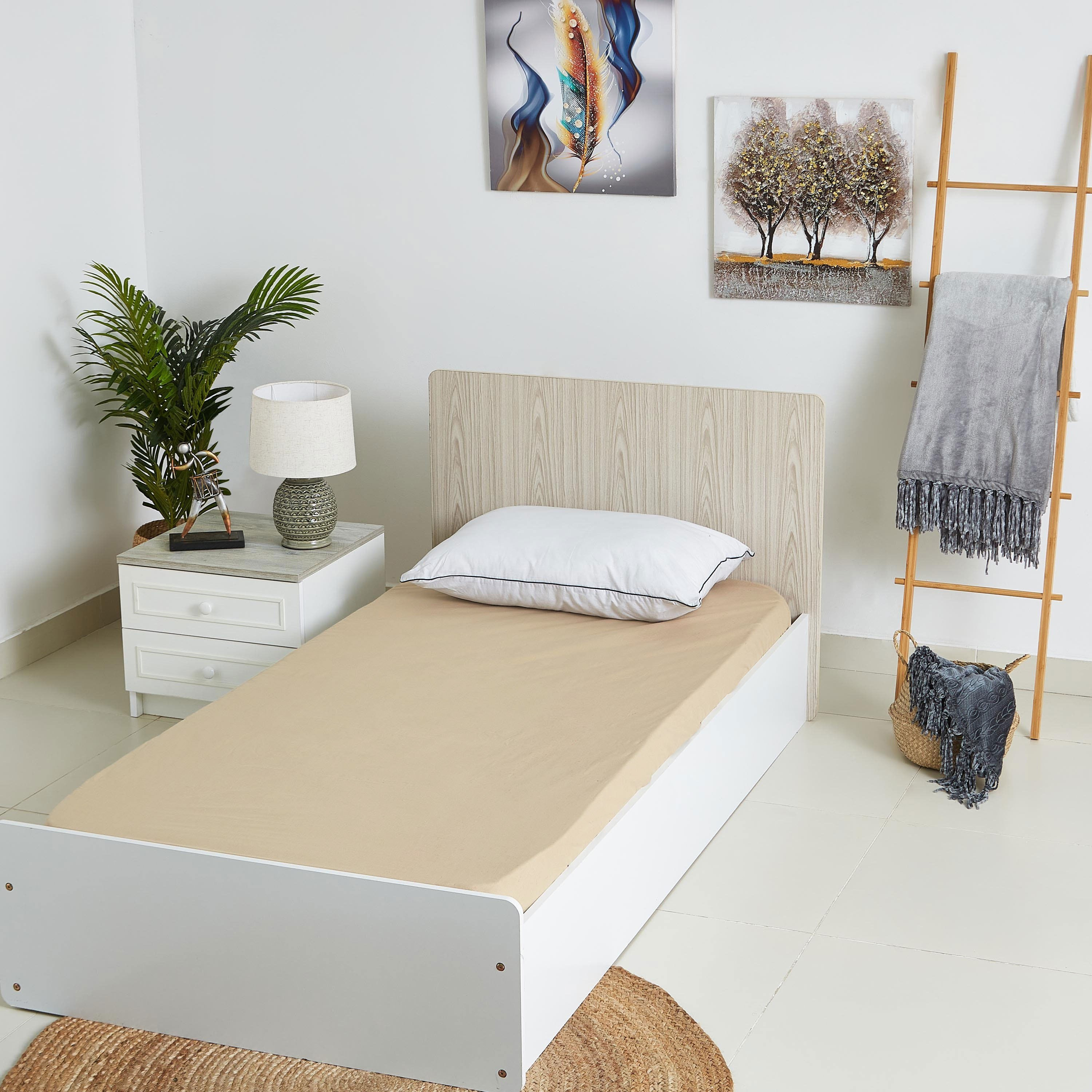 Ballina Solid Cotton Twin Fitted Sheet - 120x200+33 cm-hbxhomeware-hbxkidsandyouth-image-2