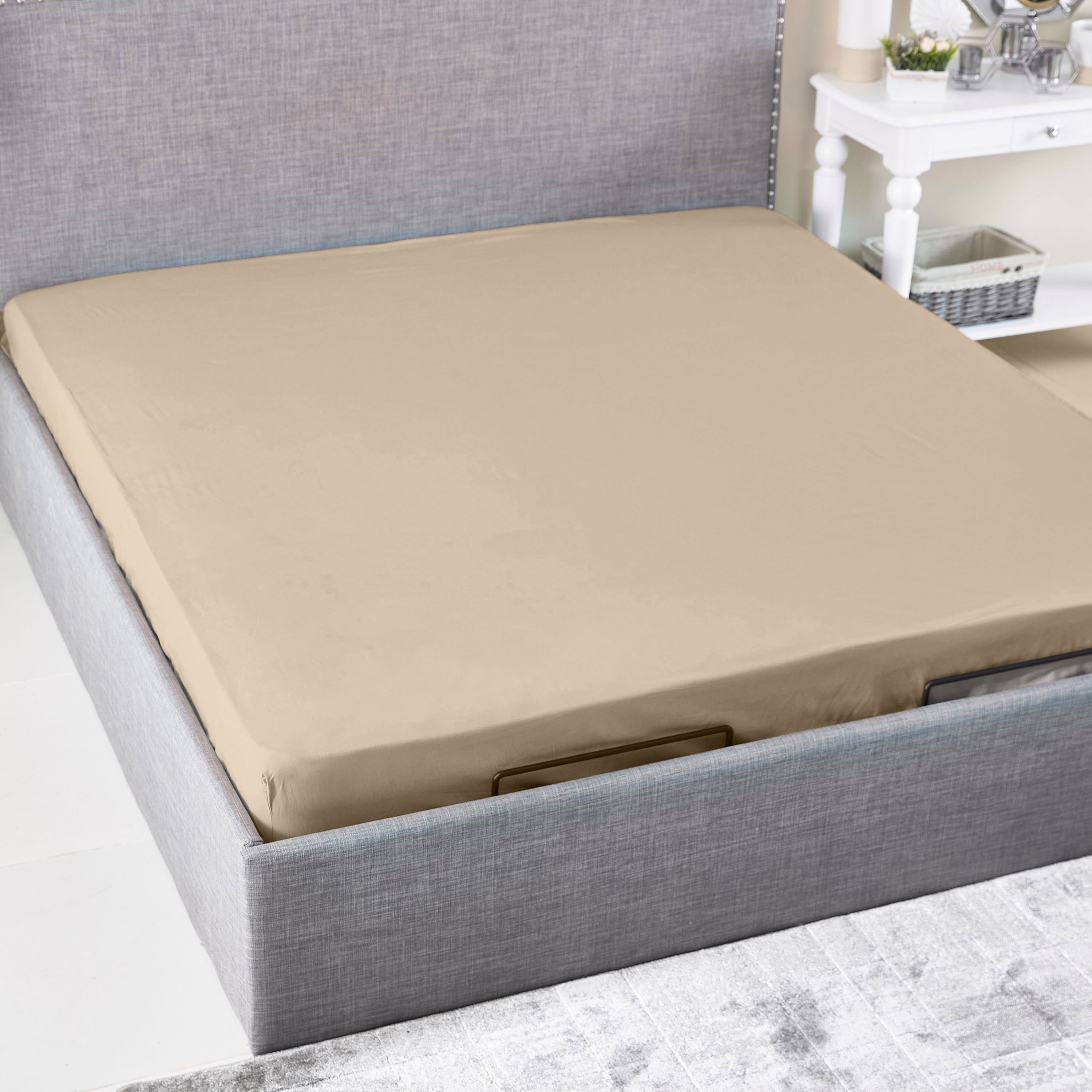 Ballina Solid Cotton Queen Fitted Sheet - 150x200+33 cm-hbxhomeware-hbxbedroom-image-2