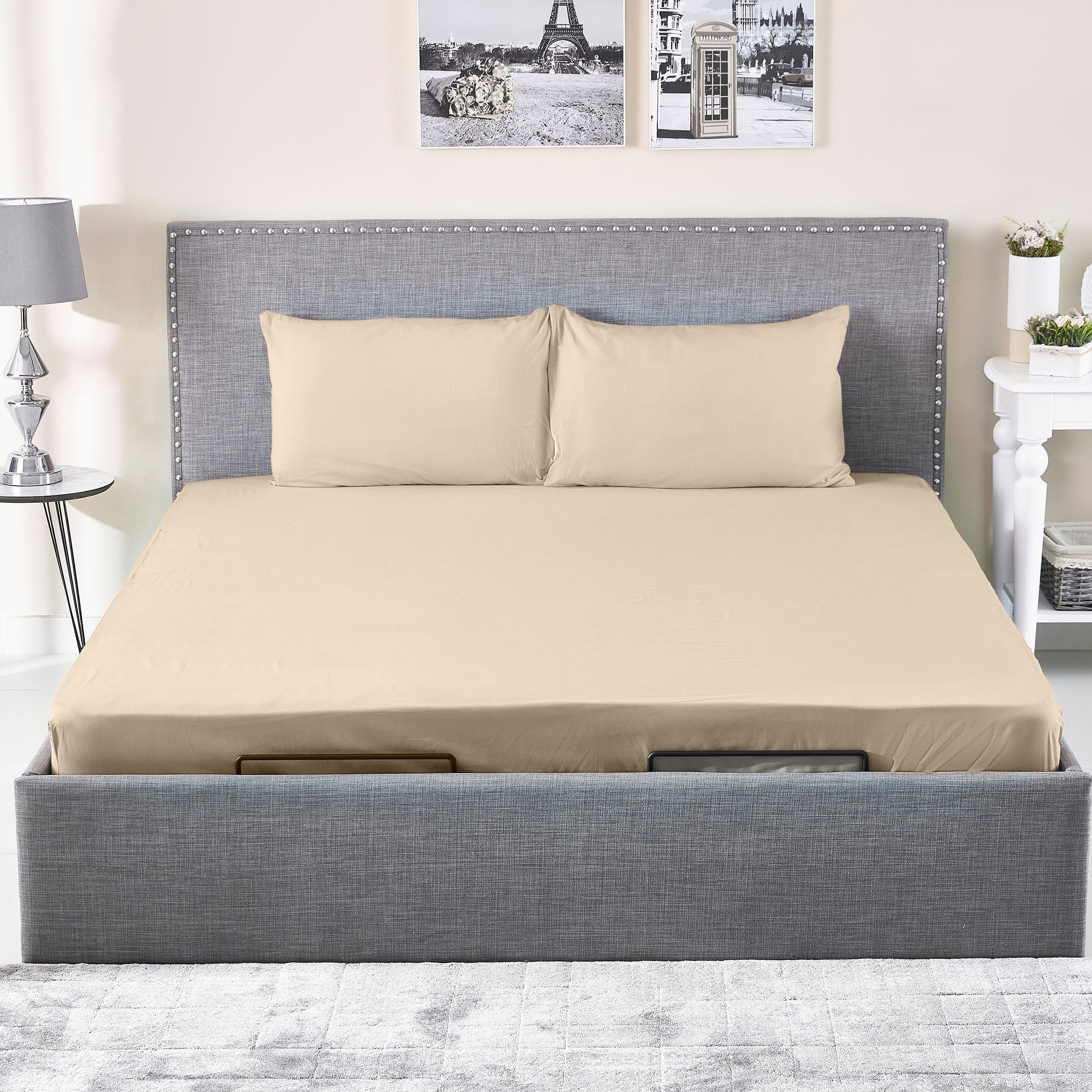 Ballina Solid Cotton King Fitted Sheet - 180x200+33 cm-hbxhomeware-bedding-fittedsheets-image-4