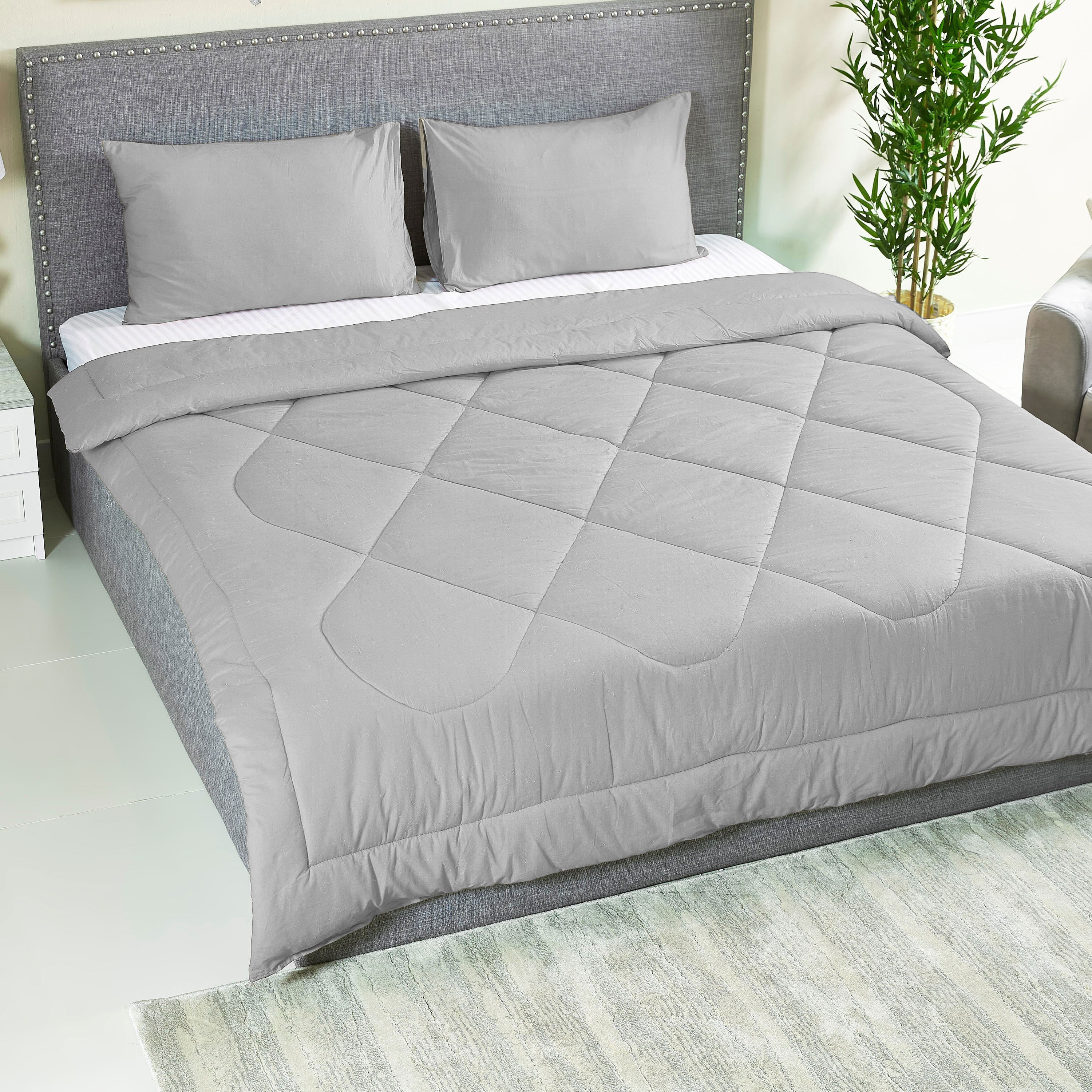 Ballina 3-Piece Solid Cotton Queen Comforter Set - 200x240 cm-hbxhomeware-hbxbedroom-image-1