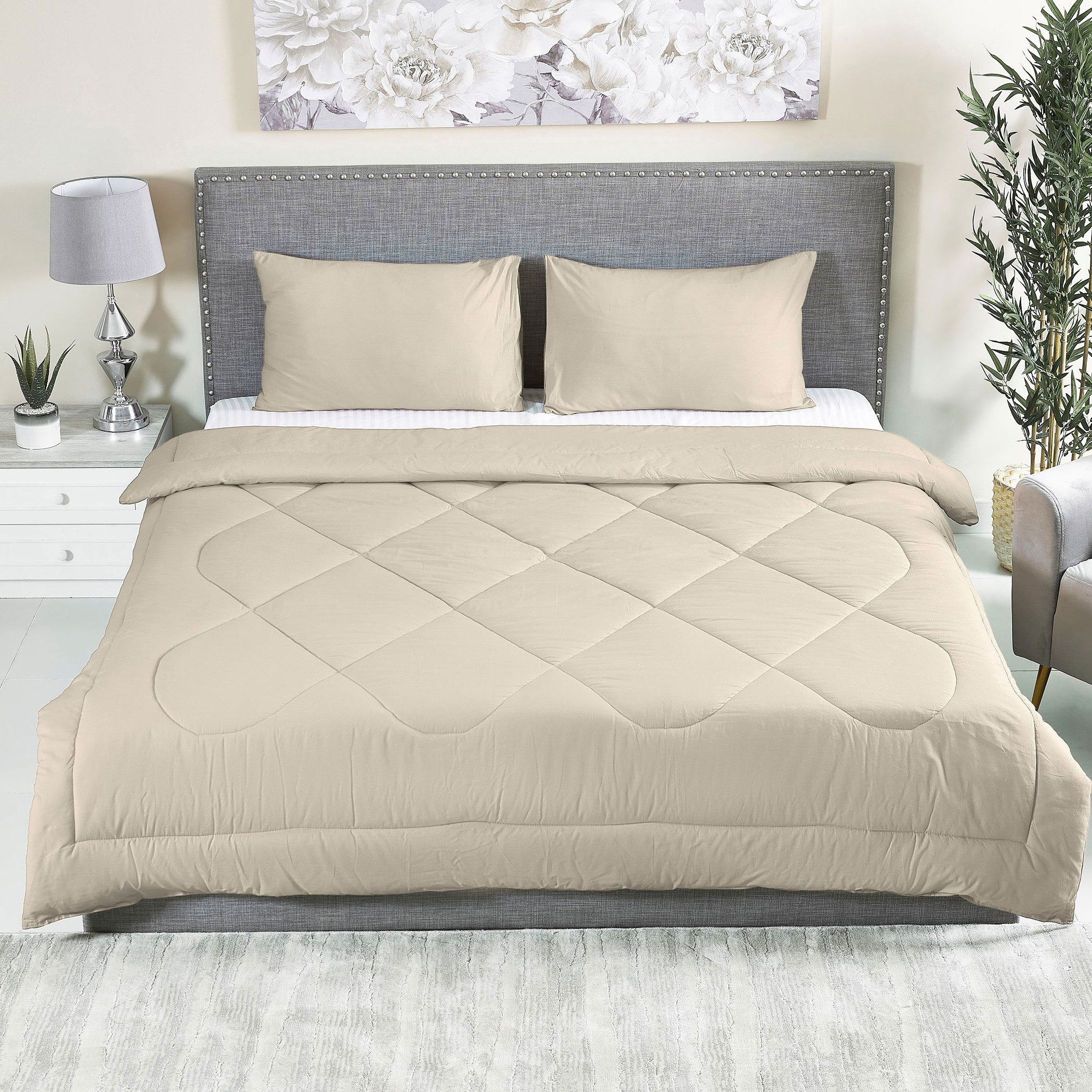 Ballina 3-Piece Solid Cotton King Comforter Set - 220x240 cm-hbxhomeware-hbxbedroom-image-2