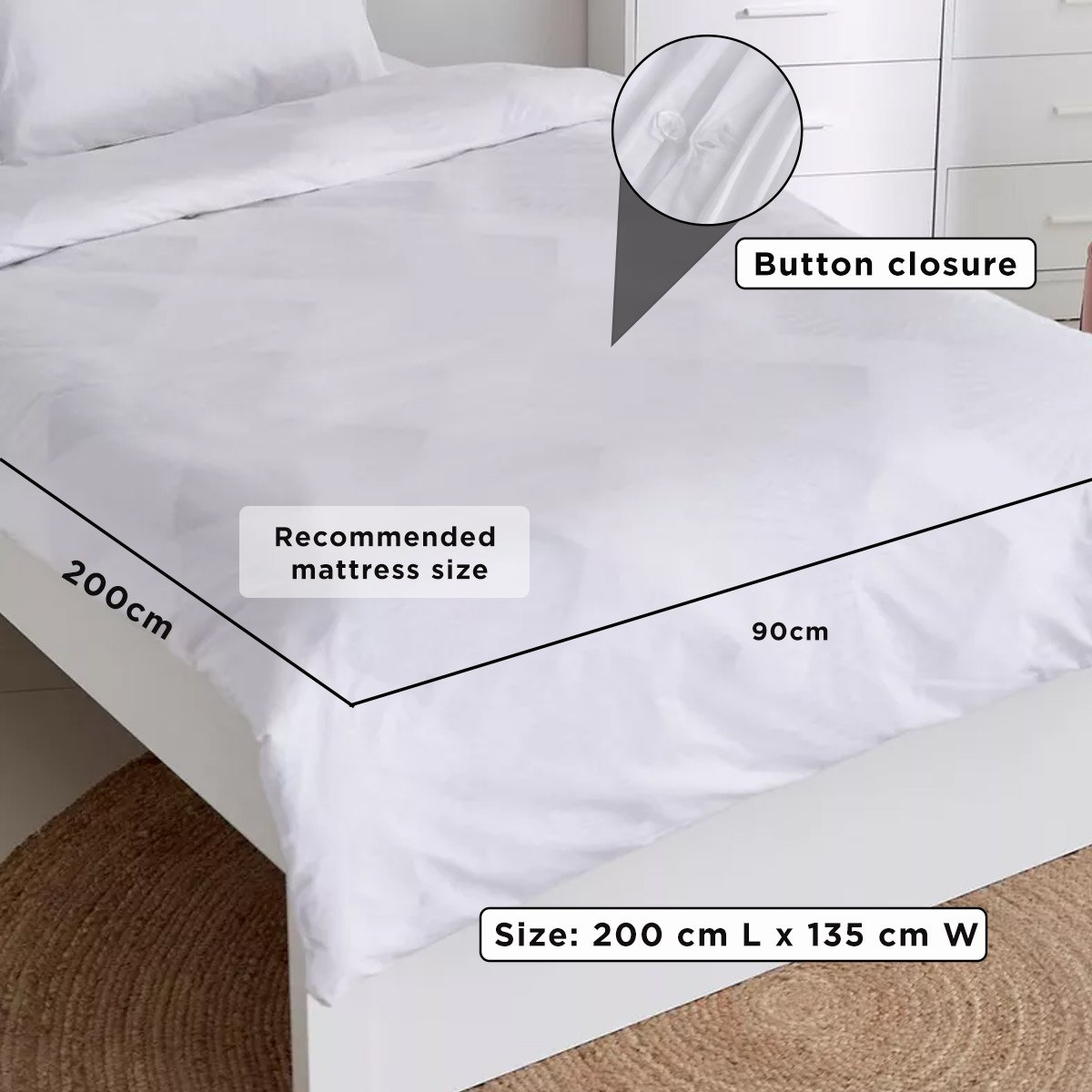 Ballina 2-Piece Solid Cotton Single Duvet Cover Set - 135x200 cm-hbxhomeware-hbxbedroom-image-4