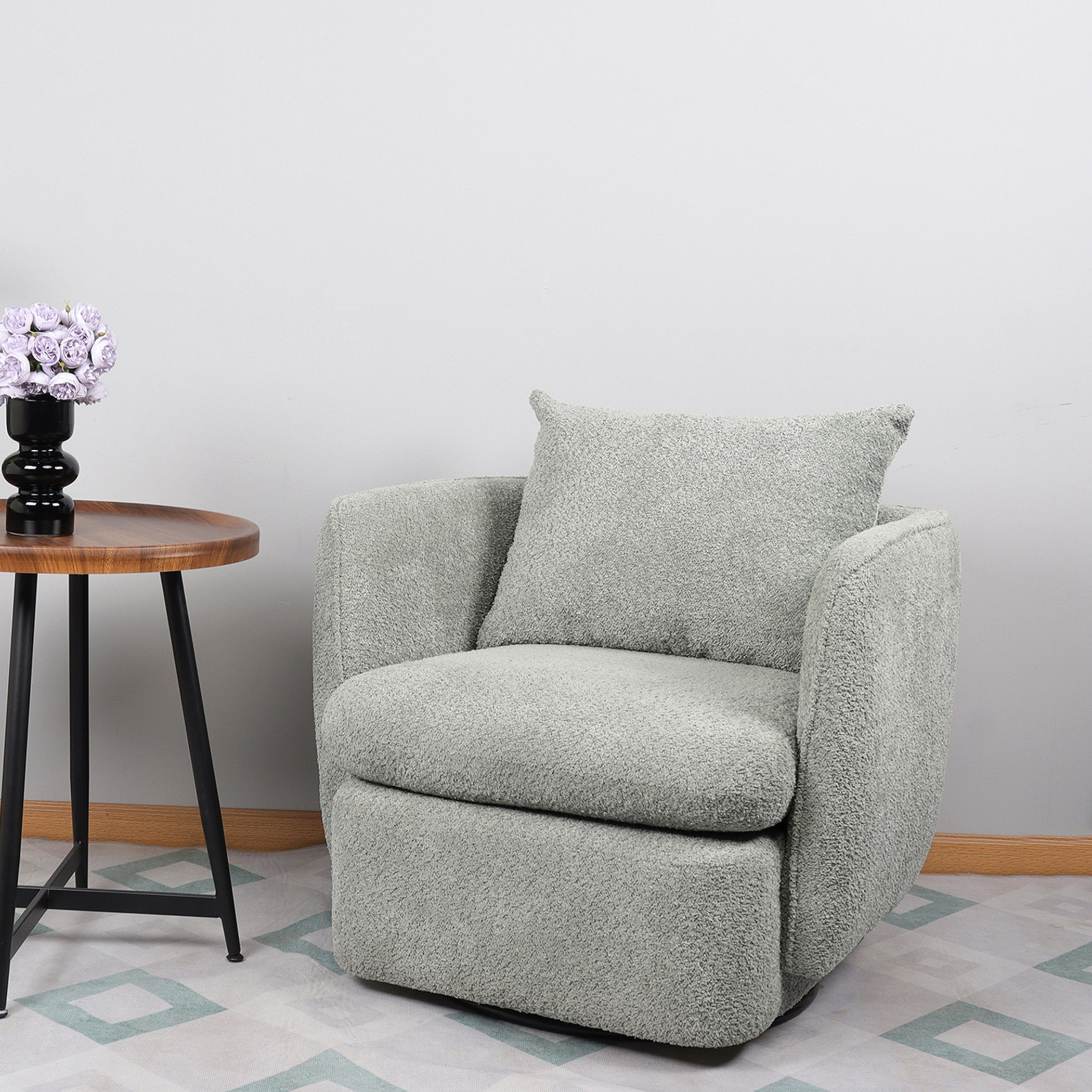 Harly Fabric Swivel Accent Chair with Cushion-hbxlivingroom-sofasandarmchairs-easychairs-image-1