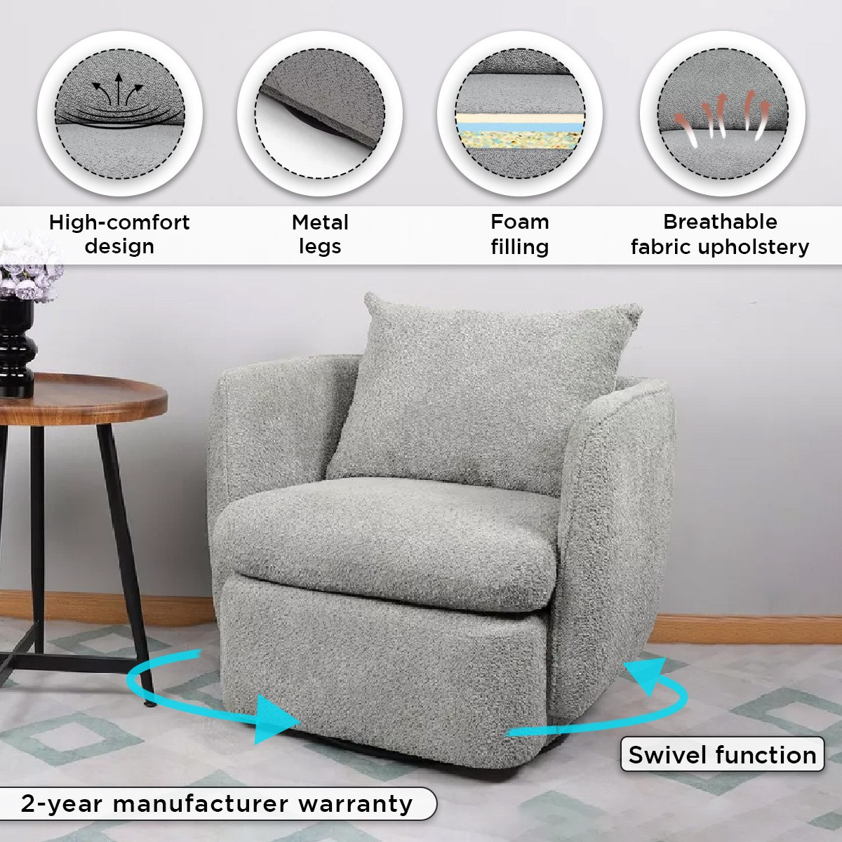Harly Fabric Swivel Accent Chair with Cushion-hbxlivingroom-sofasandarmchairs-easychairs-image-4