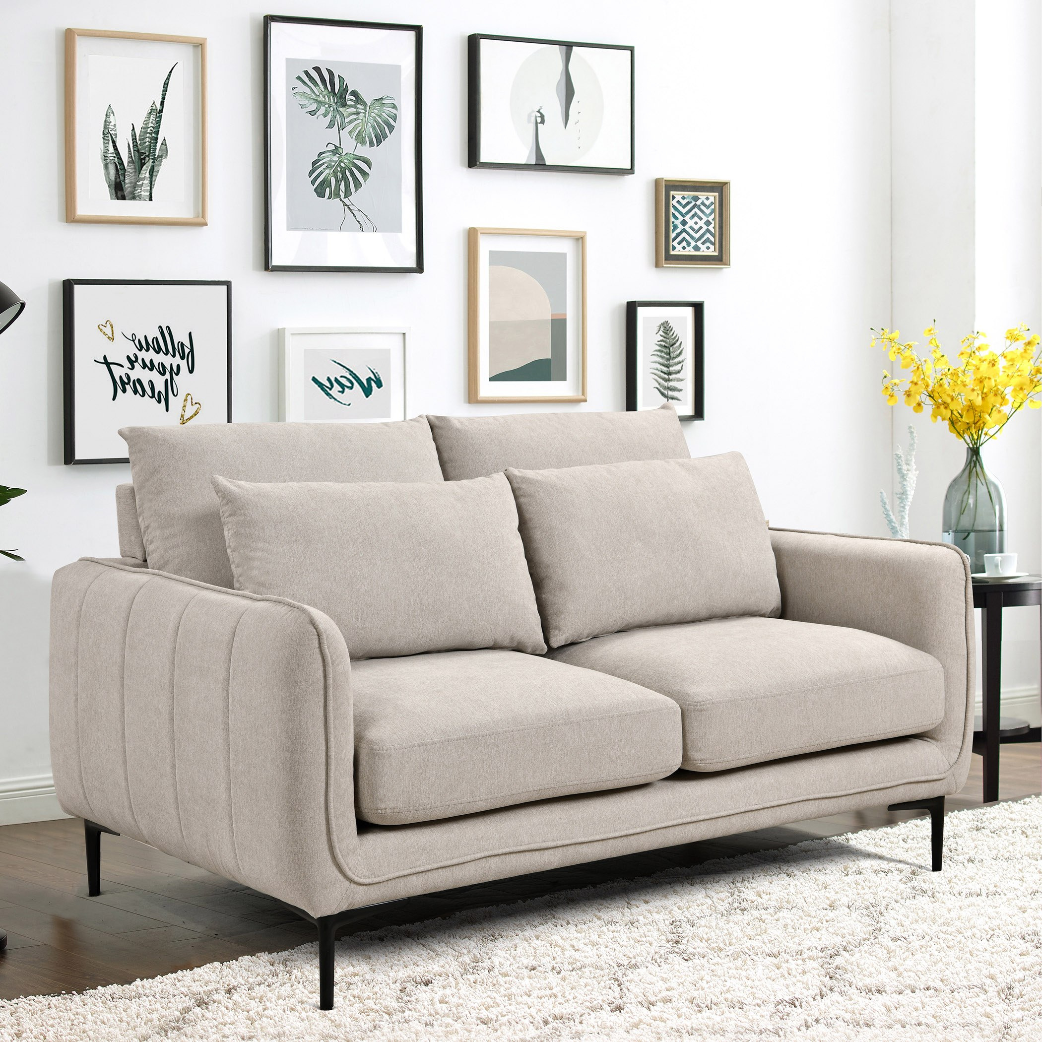Savnik 2-Seater Fabric Sofa with 2 Cushions-hbxlivingroom-sofasandarmchairs-sofas-image-1