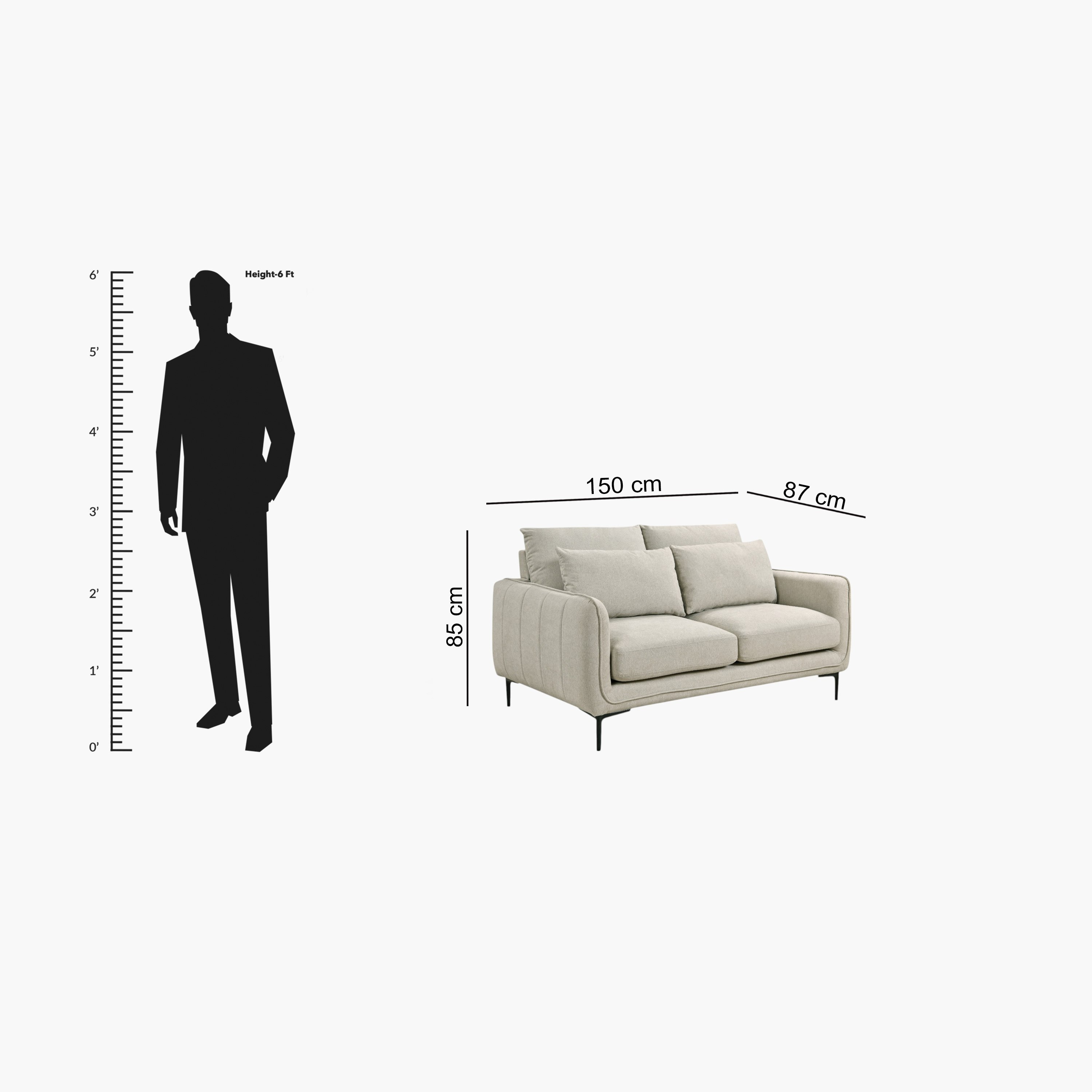 Savnik 2-Seater Fabric Sofa with 2 Cushions-hbxlivingroom-sofasandarmchairs-sofas-image-12