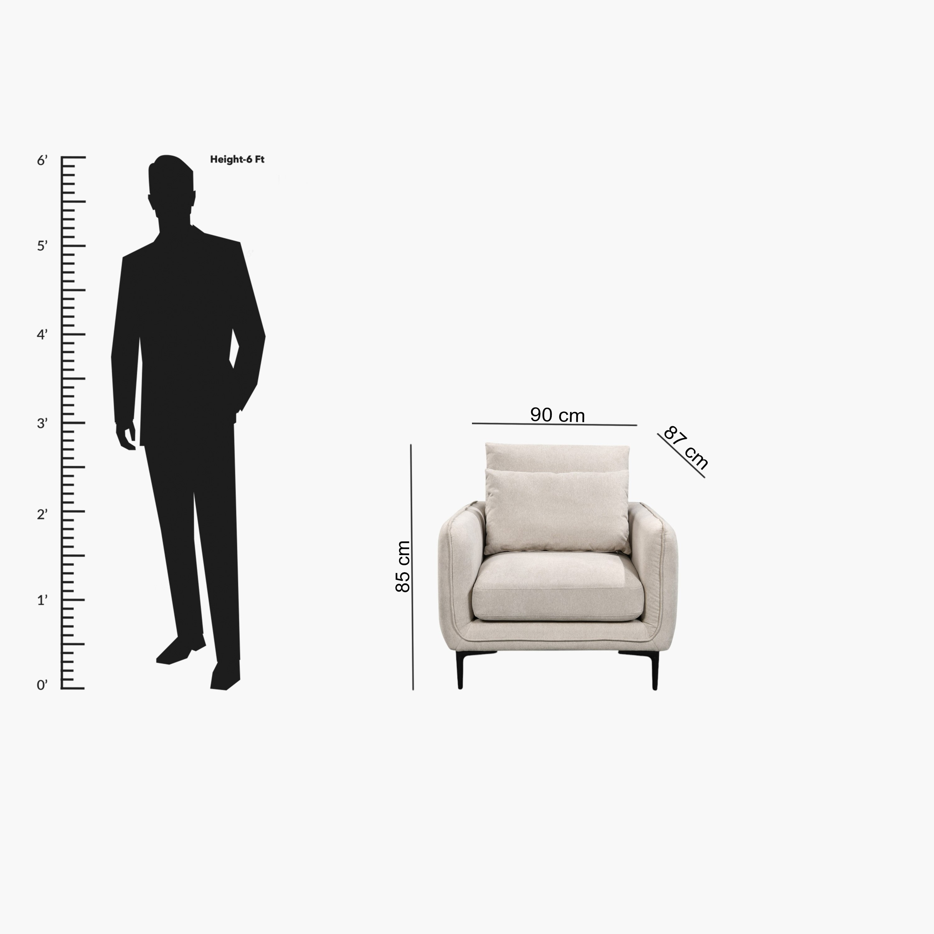 Savnik Armchair Fabric Sofa with 1 Cushion-hbxlivingroom-sofasandarmchairs-sofas-image-10