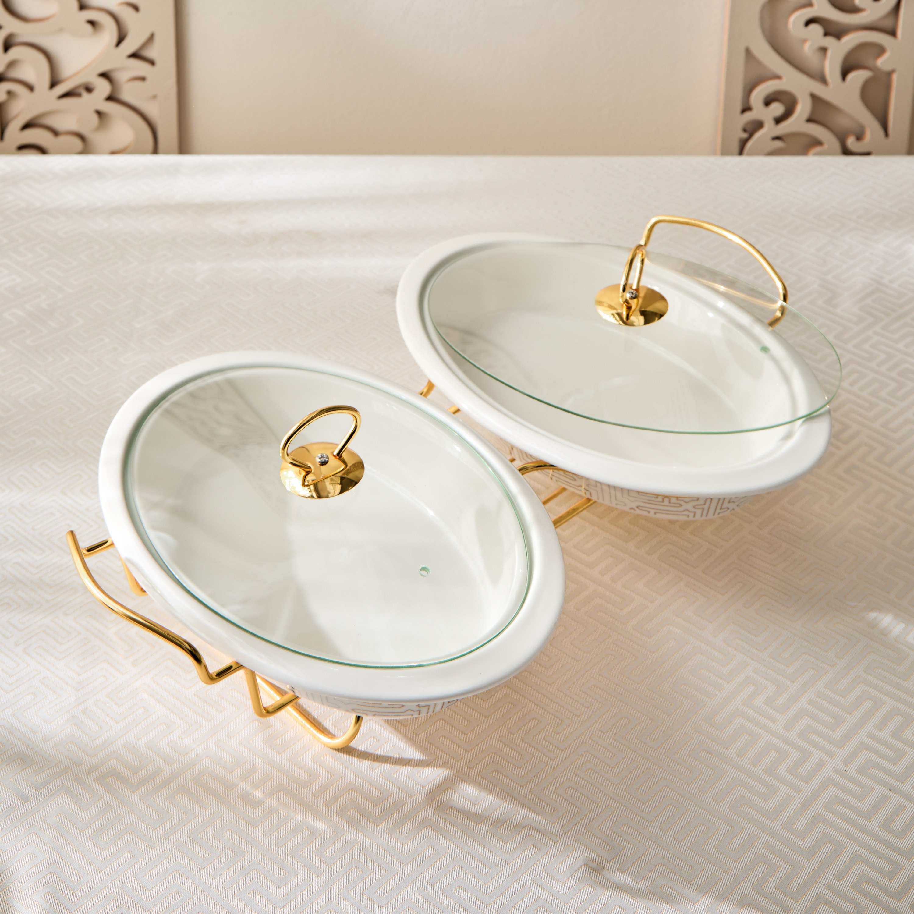 سخان طعام بيضاوي مزدوج على حامل ميراج من سكاي لاين - 2.6 لتر-hbxdecorandfurnishings-tabletop-serveware-image-2