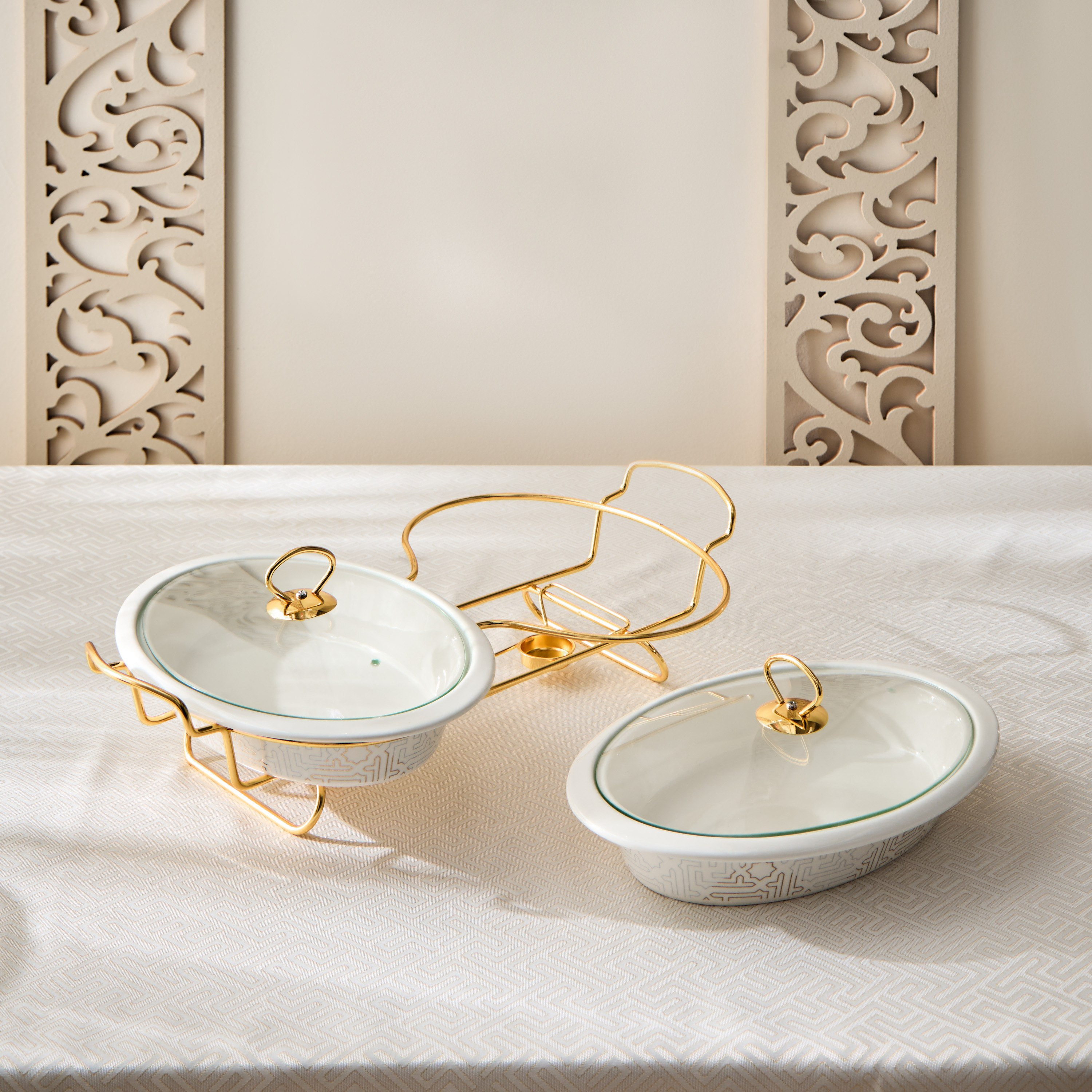 سخان طعام بيضاوي مزدوج على حامل ميراج من سكاي لاين - 2.6 لتر-hbxdecorandfurnishings-tabletop-serveware-image-3