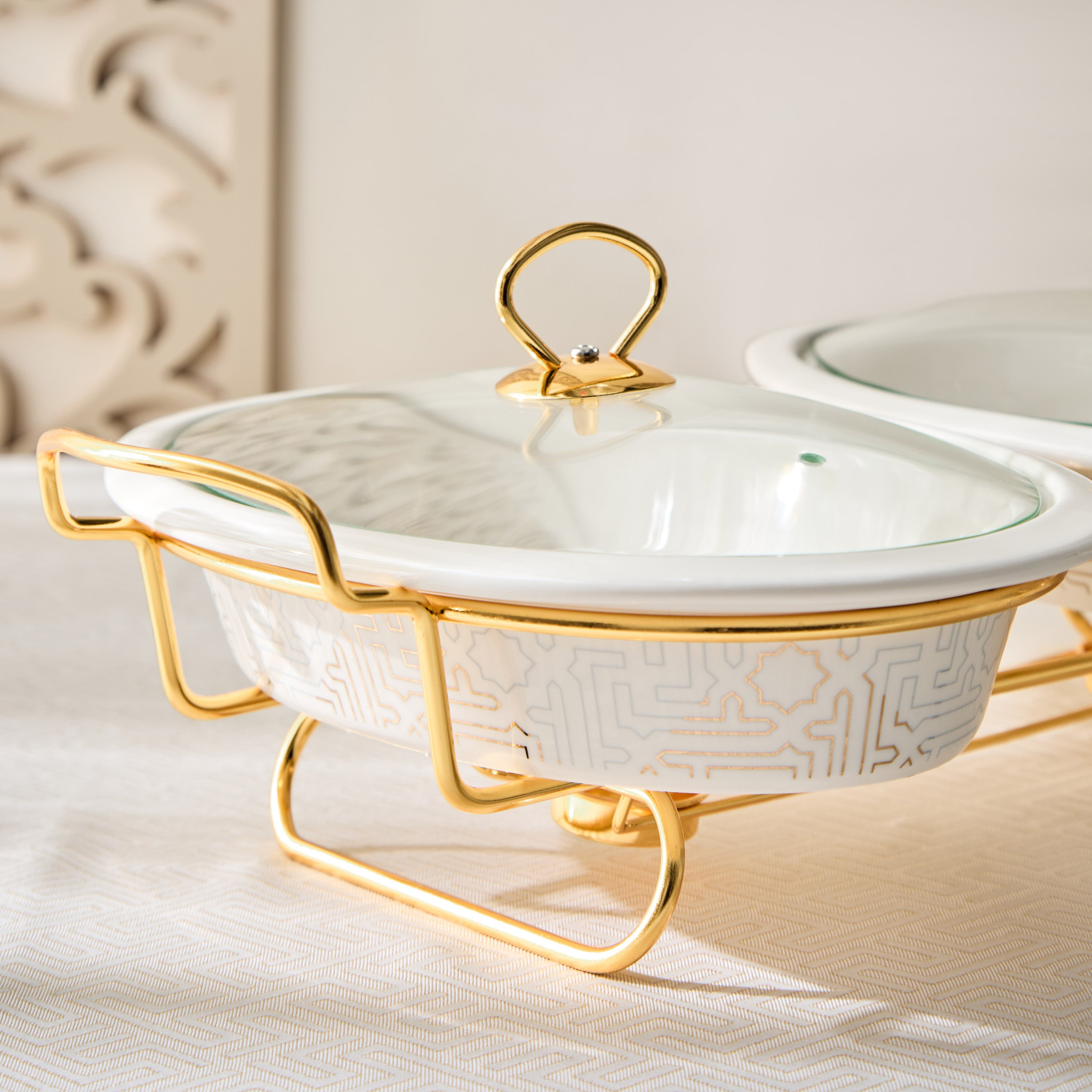 سخان طعام بيضاوي مزدوج على حامل ميراج من سكاي لاين - 2.6 لتر-hbxdecorandfurnishings-tabletop-serveware-image-4