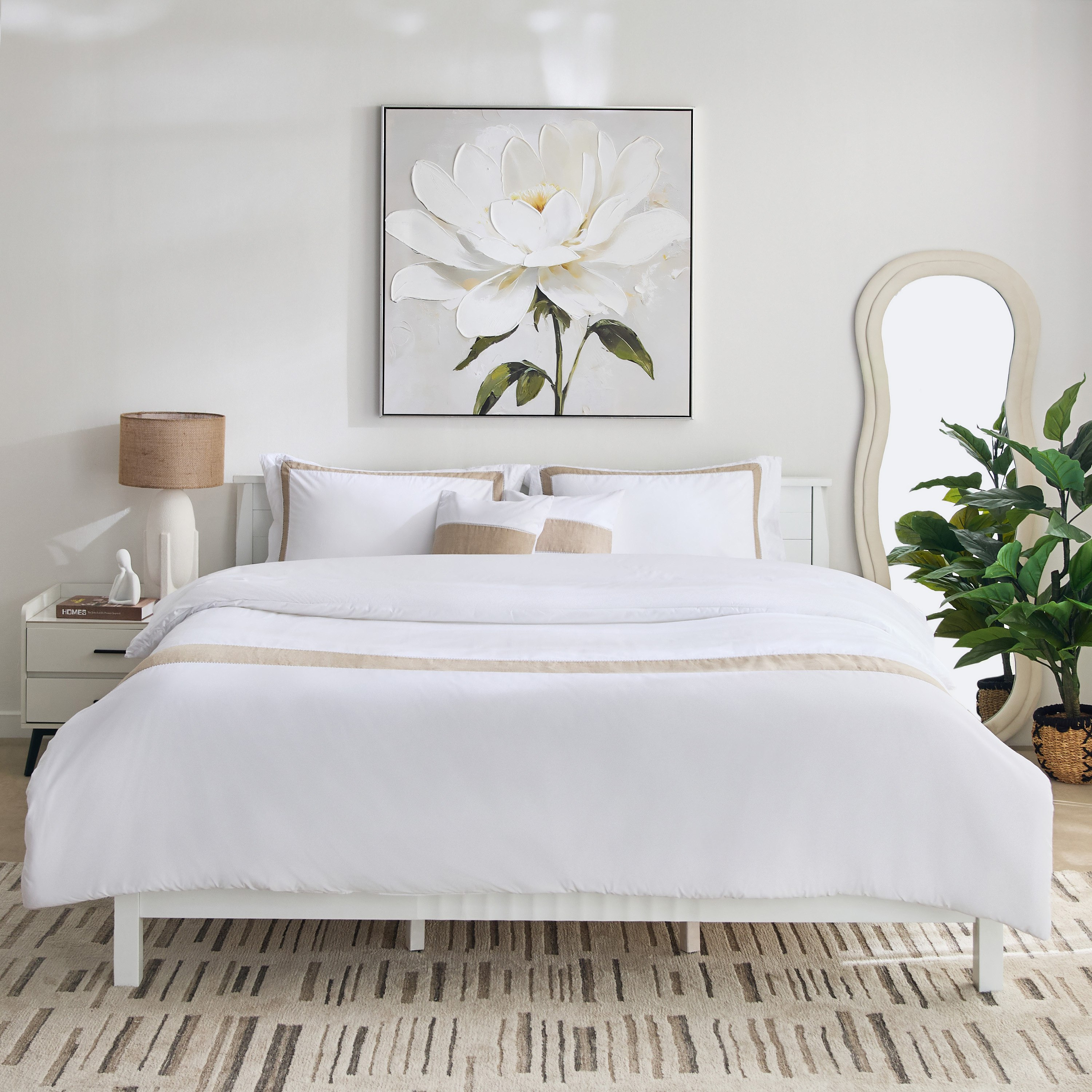 مجموعة لحاف كينج 5 قطع بحواف كتان عريضة من وايت هيفن - 220x240 سم-hbxhomeware-hbxbedroom-image-3