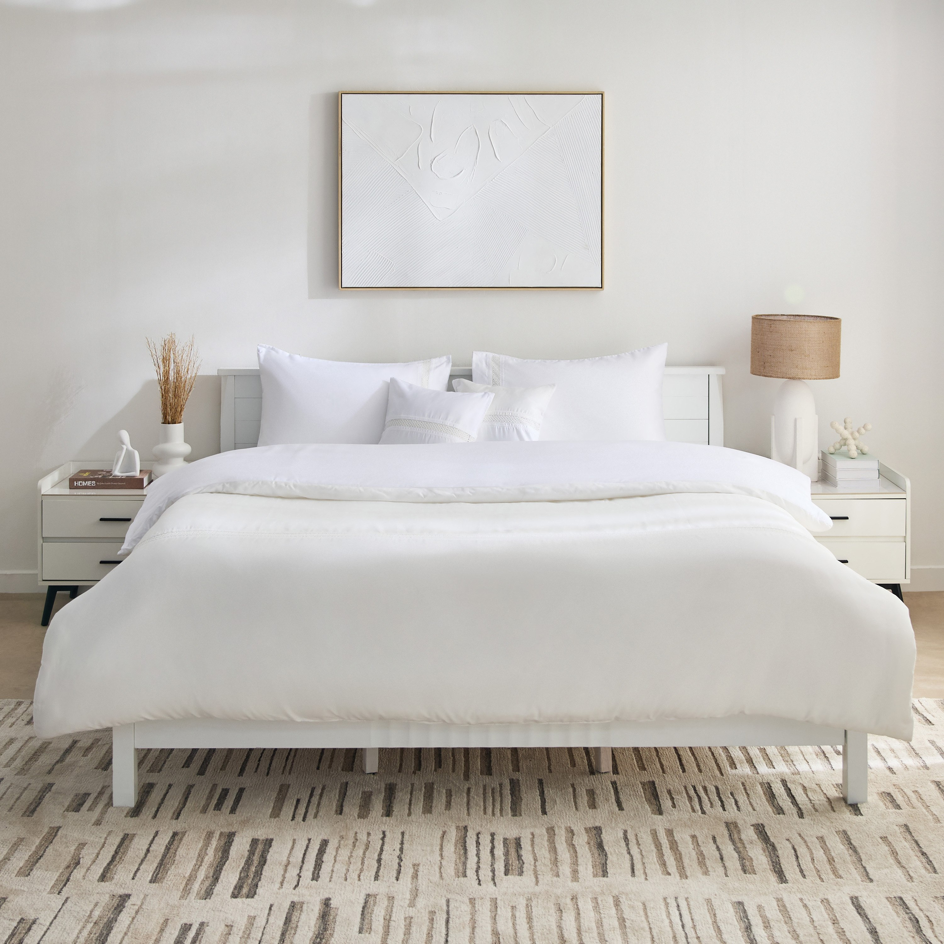 طقم لحاف كينج 5 قطع بحواف دانتيل عريضة من وايت هيفن - 220x240 سم-hbxhomeware-hbxbedroom-image-3
