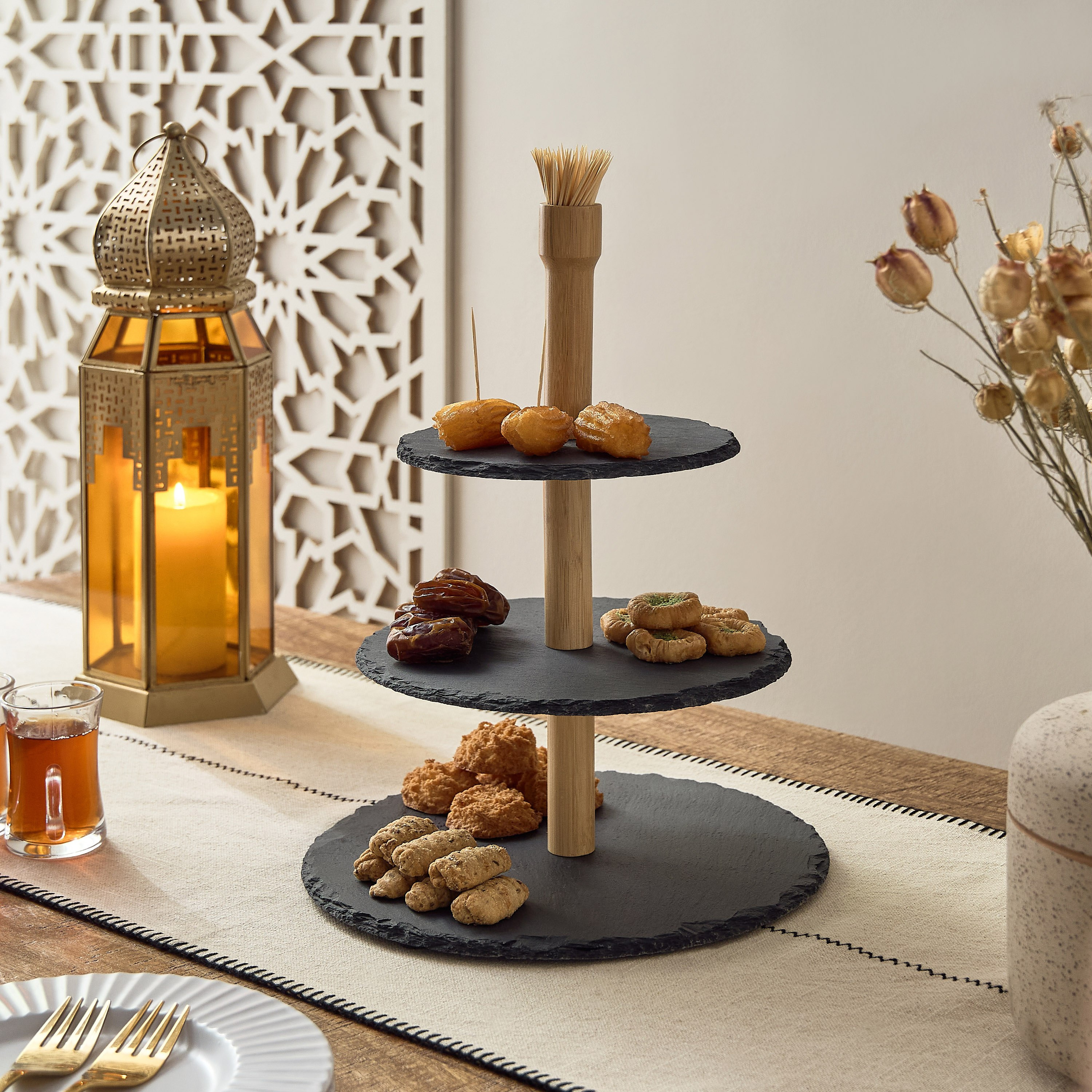 Eden Slate 3-Tier Snack Serving Set-hbxdecorandfurnishings-tabletop-serveware-image-5