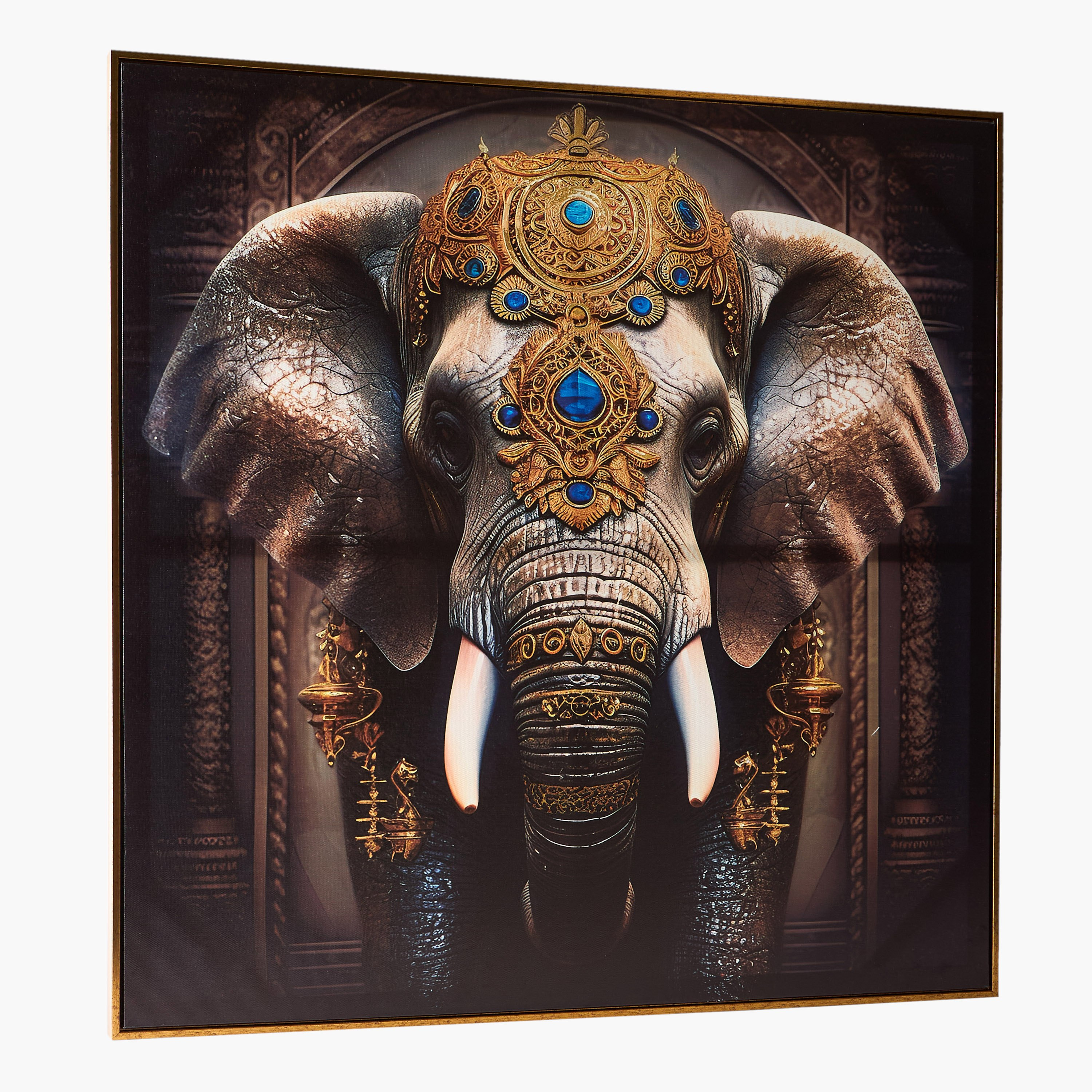 Ersel Elephant Framed Canvas with Foil Surface - 80x80x2.8 cm-hbxhomeware-hbxdecorandfurnishings-image-1