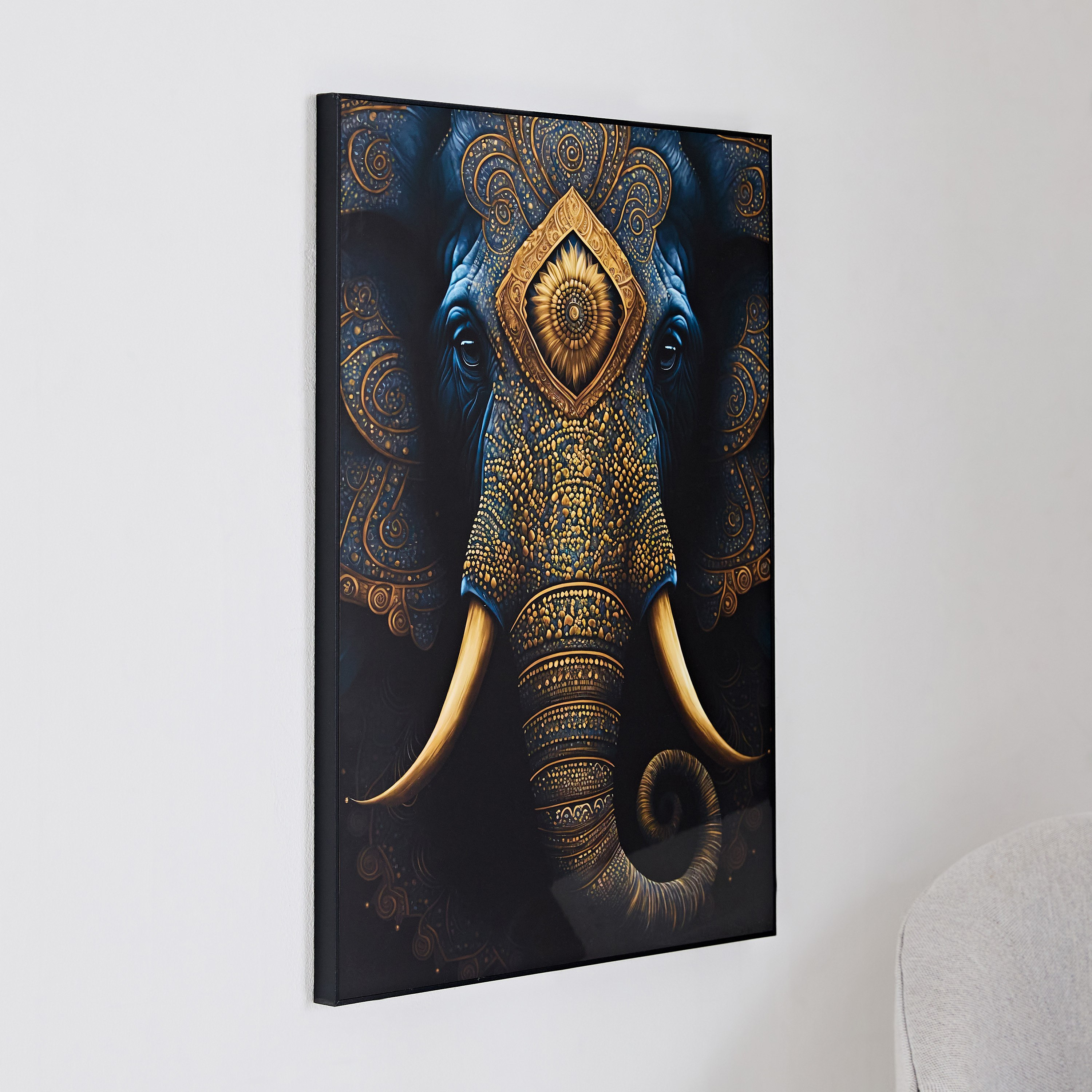 Ersel Elephant Face Framed Picture - 50x70x25 cm-hbxhomeware-hbxdecorandfurnishings-image-2