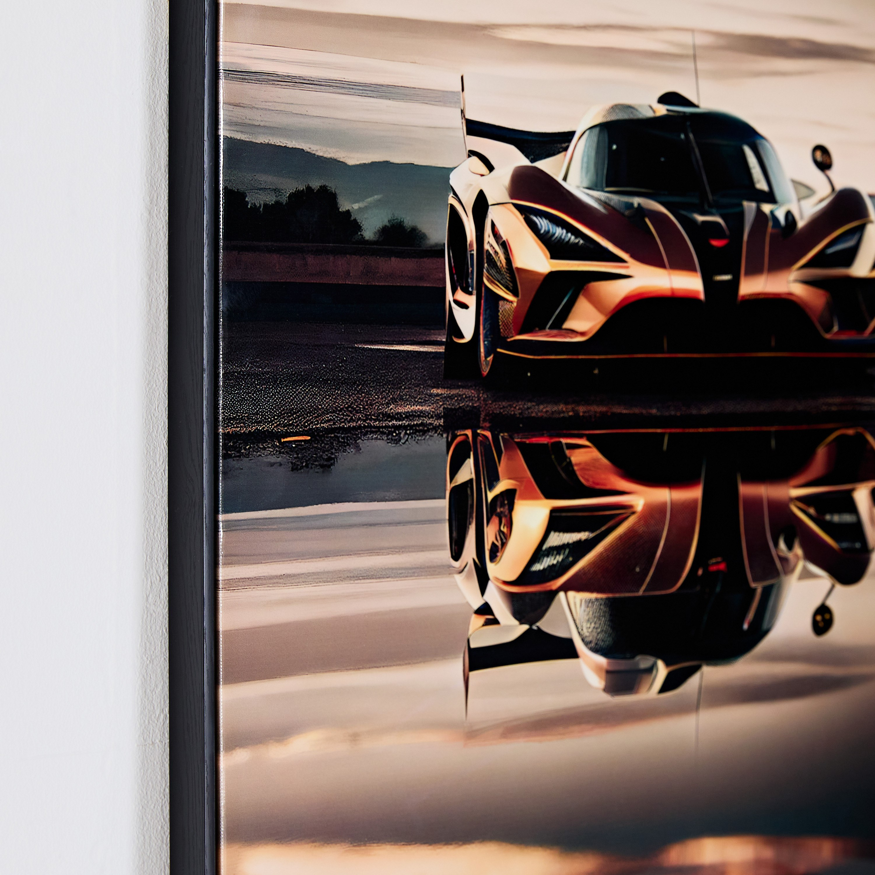 Ersel Car Reflection Framed Canvas with High Gloss Surface - 60x60x2.8 cm-hbxhomeware-hbxdecorandfurnishings-image-4