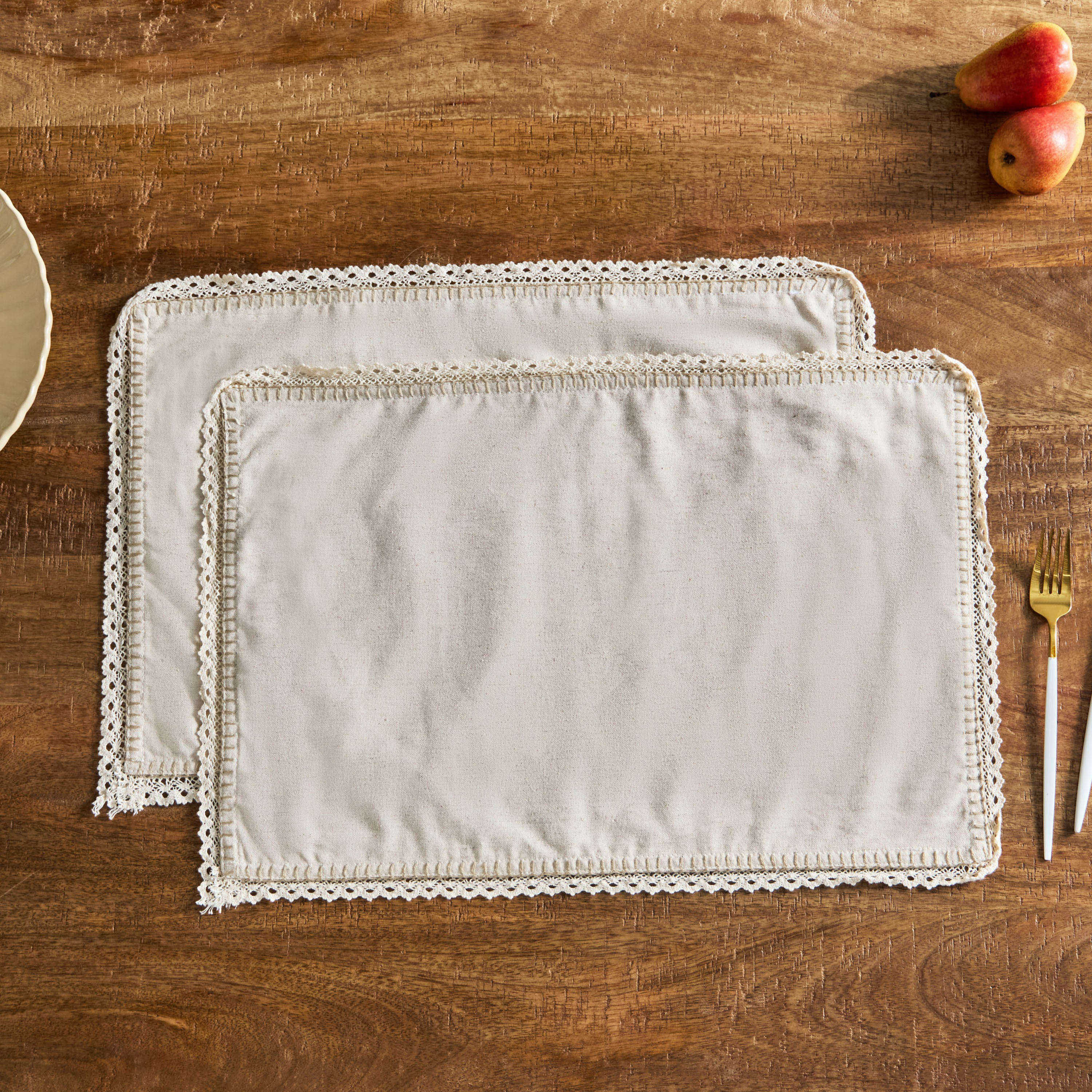 Naturio 2-Piece Lace Table Placemat Set - 33x48 cm-hbxhomeware-kitchenware-kitchenlinens-image-1