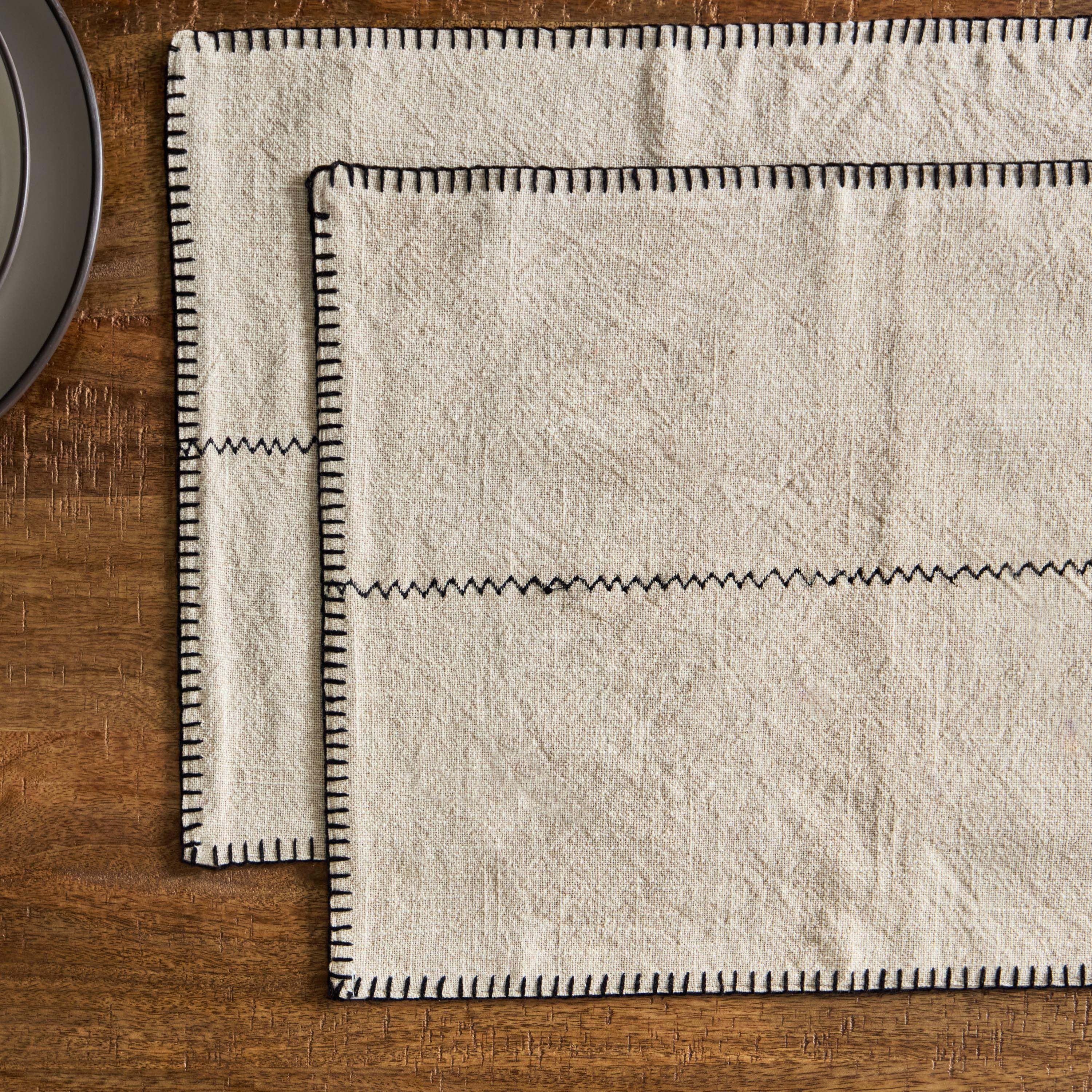 Naturio 2-Piece Stitch Table Placemat Set - 33x48 cm-hbxhomeware-kitchenware-kitchenlinens-image-2