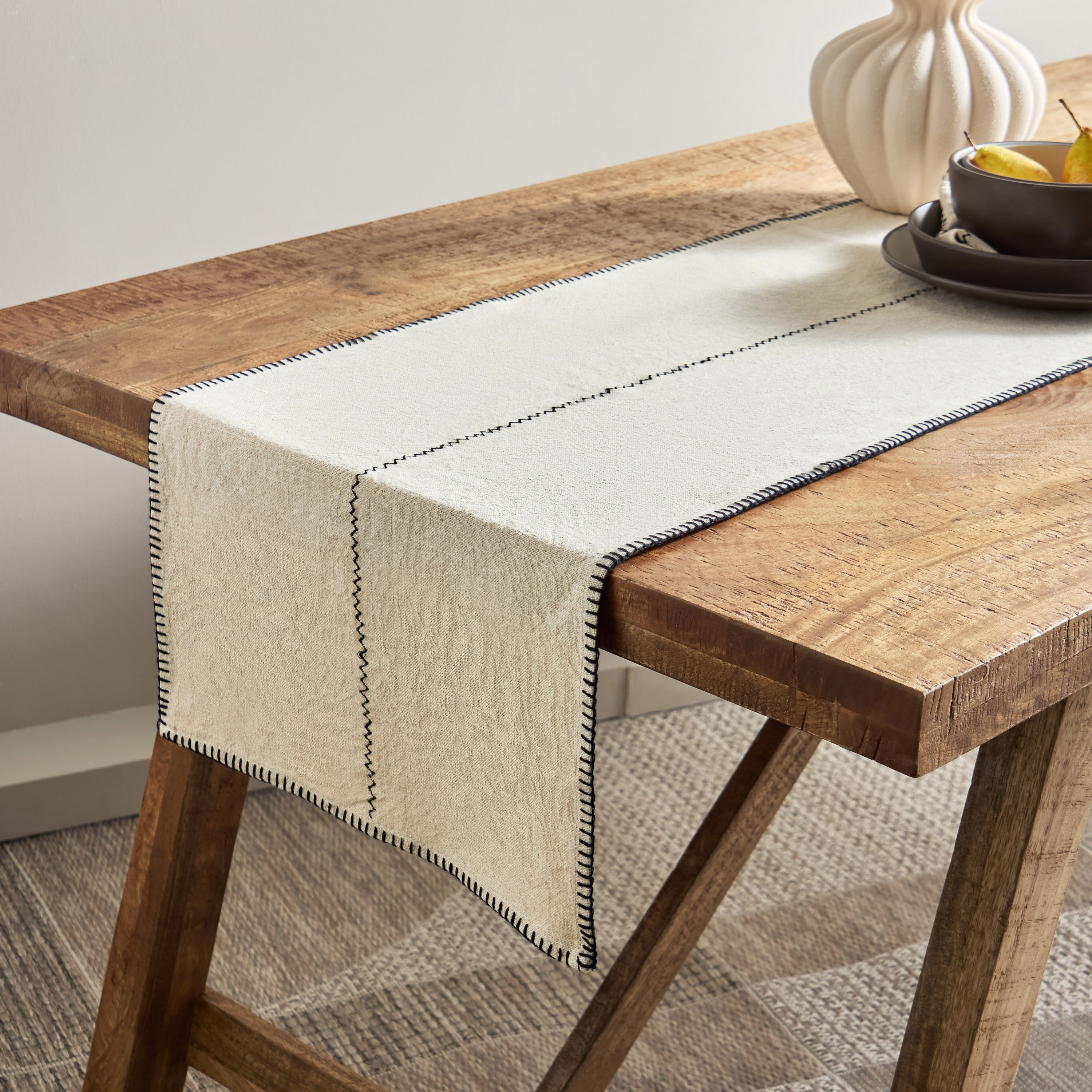 Naturio Stitch Table Runner - 40x180 cm-hbxhomeware-kitchenware-kitchenlinens-image-1